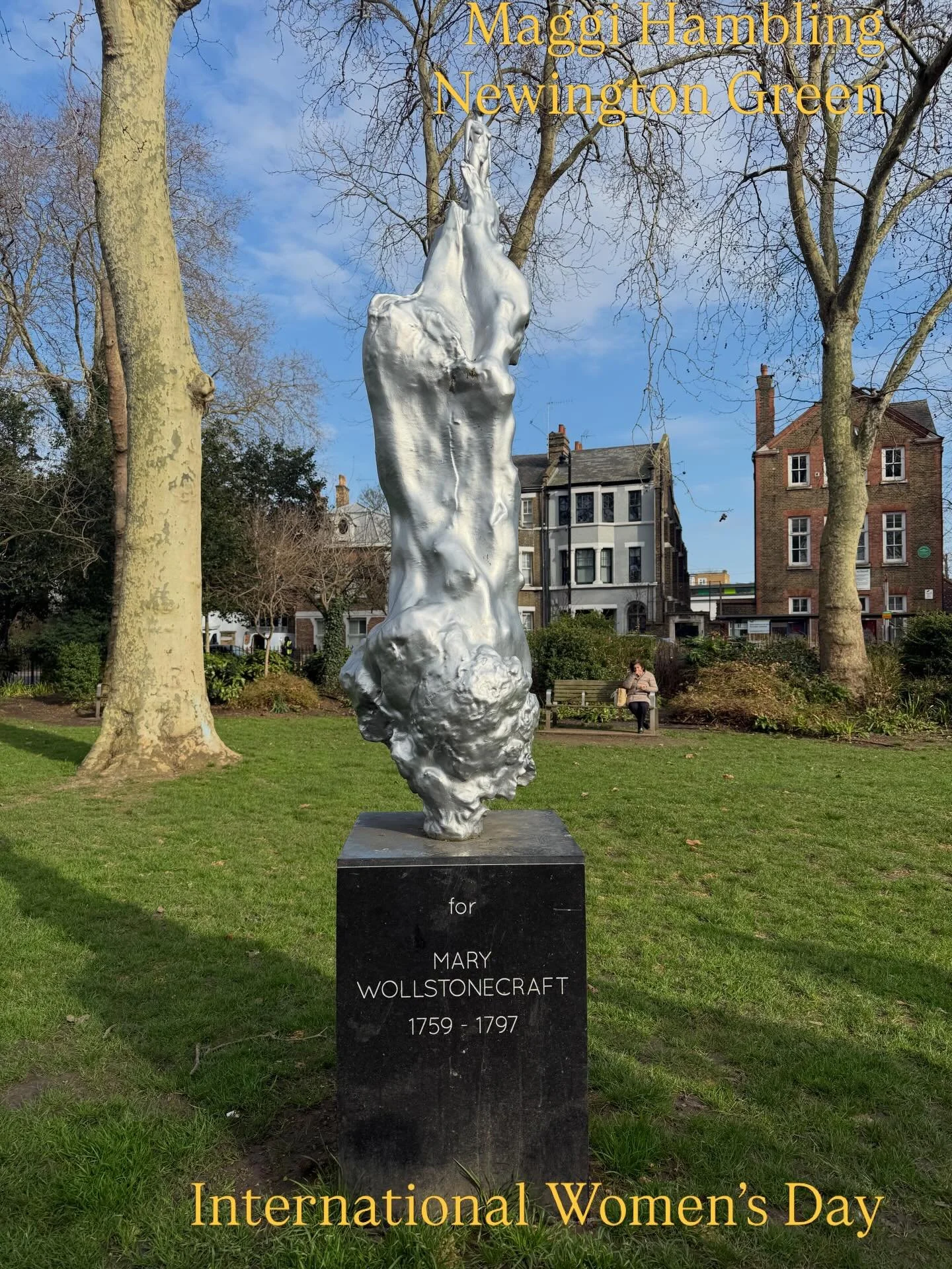 A striking first encounter on a sunny spring day this week with Maggi Hambling&rsquo;s sculpture 2020 for Mary Wollstonecraft on Newington Green.

Knowing a little of Hambling&rsquo;s work at @winchestercathedral, it was fascinating to encounter this