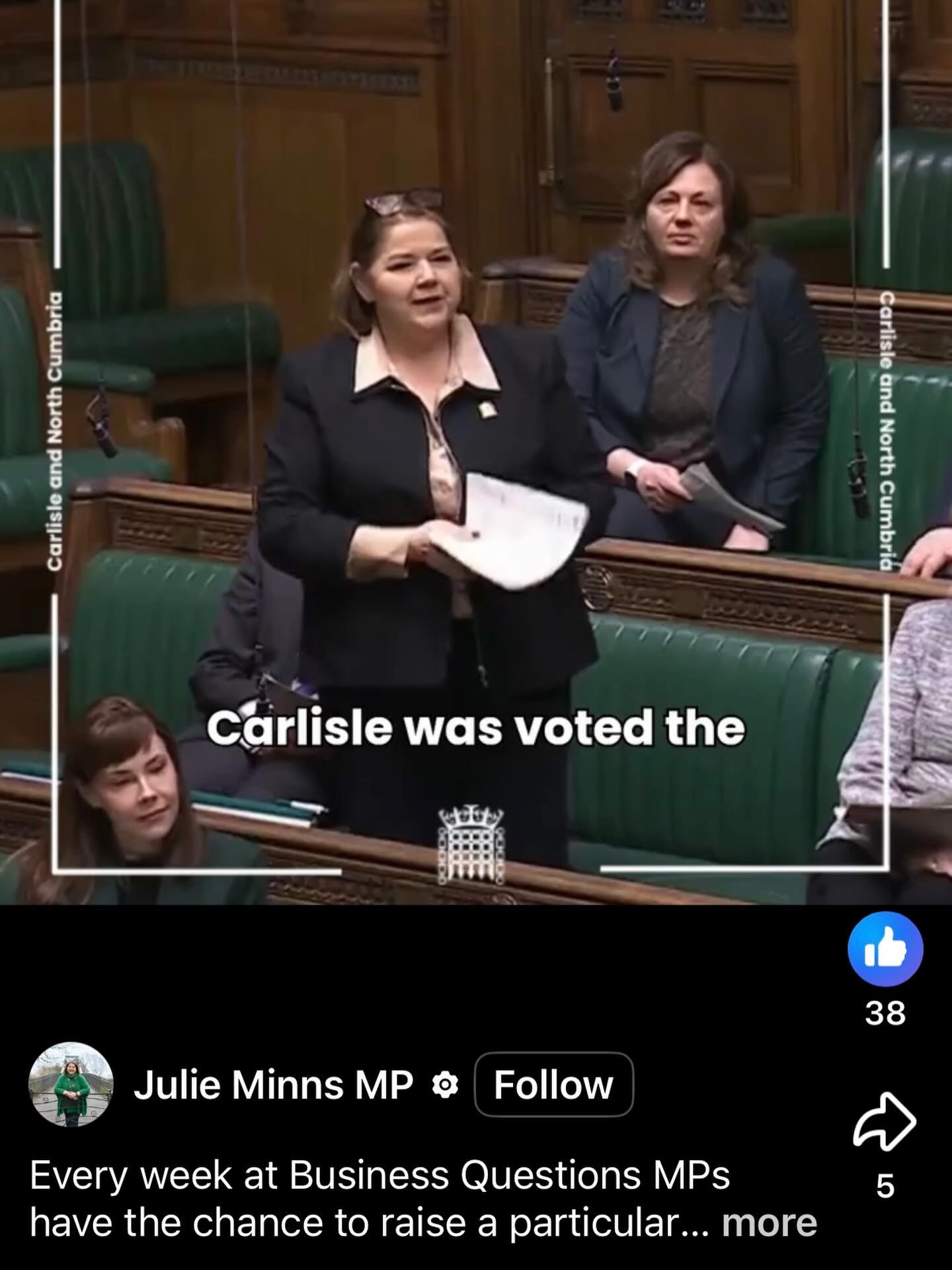 Thanks to @Julie Minns MP for highlighting @carlisle.cathedral&rsquo;s magnificent East Window winning the public&rsquo;s vote for its favourite window -  in Business Questions in the House of Commons this week. The Association of @englishcathedrals 