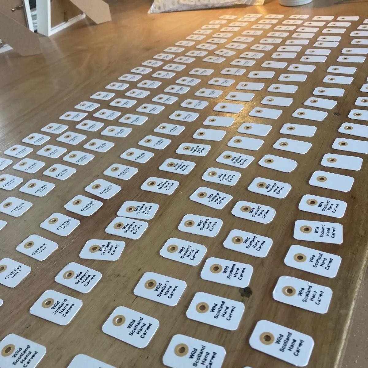 The devil is in the details.

This is what making some of our #plasticfree packaging looks like..

#ScottishMakers #ContemporaryCraft #StoneJewellery #OuterHebrides