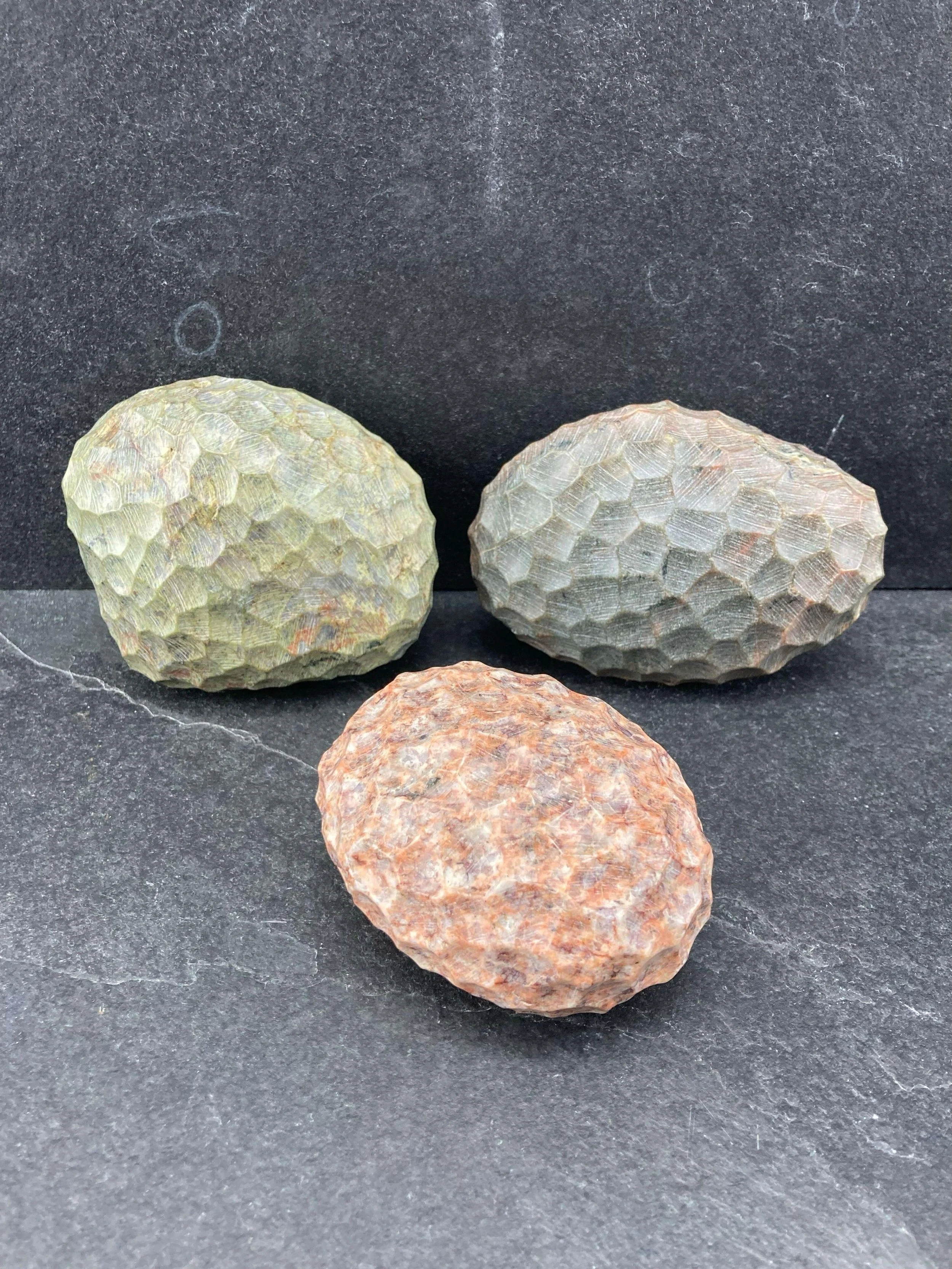 Haptic forms 

We&rsquo;ve found that the ideal comfort stones are not entirely smooth. 
Nor are they rough
They are tooled.

These are the result of thousands of hours of learning through holding and carving stones.

#stones #ADHD #comfort #nature #