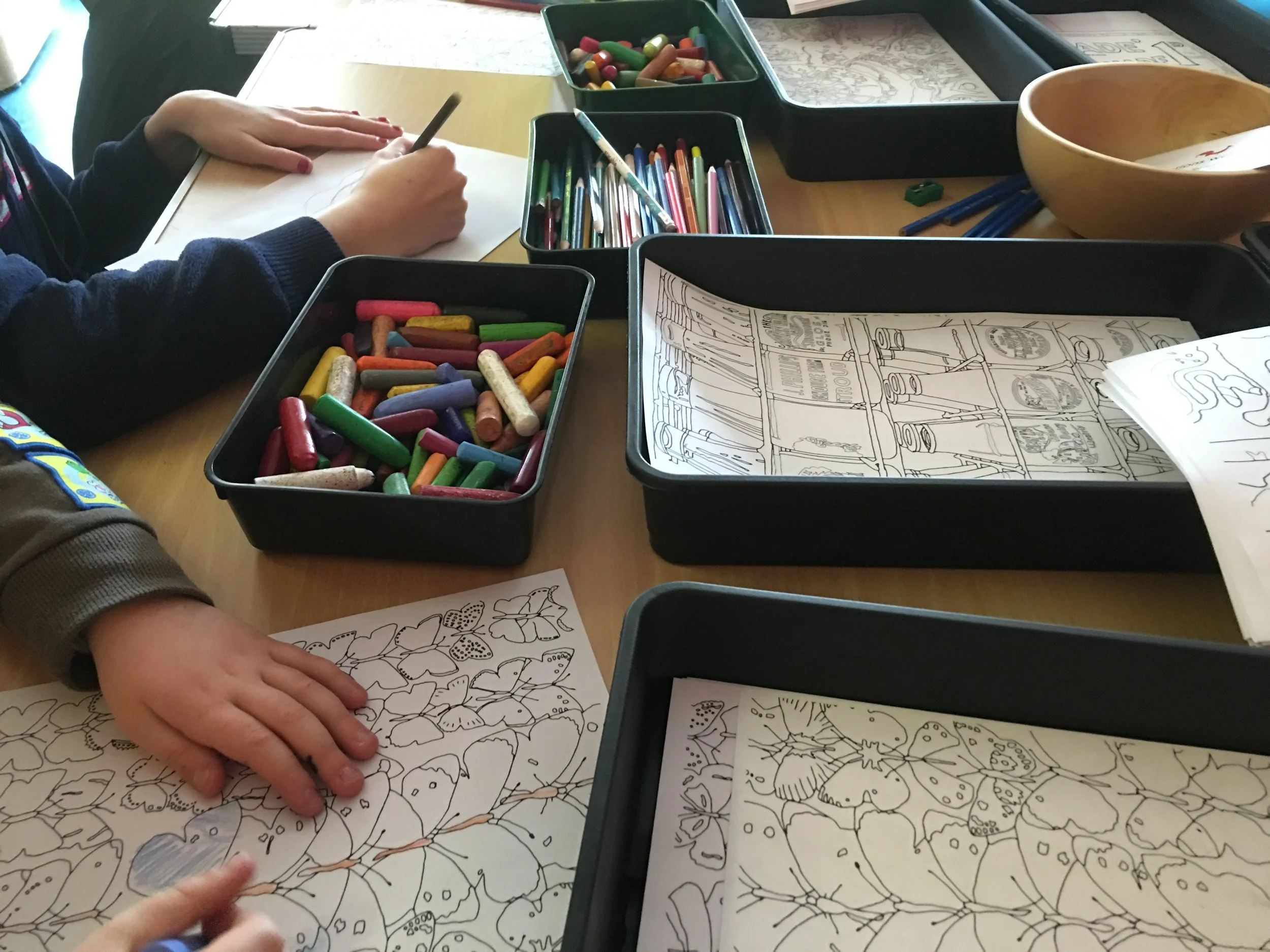 Creative Colouring &amp; Fossil Tile Wax Rubbings - Family Drop-in Activity 