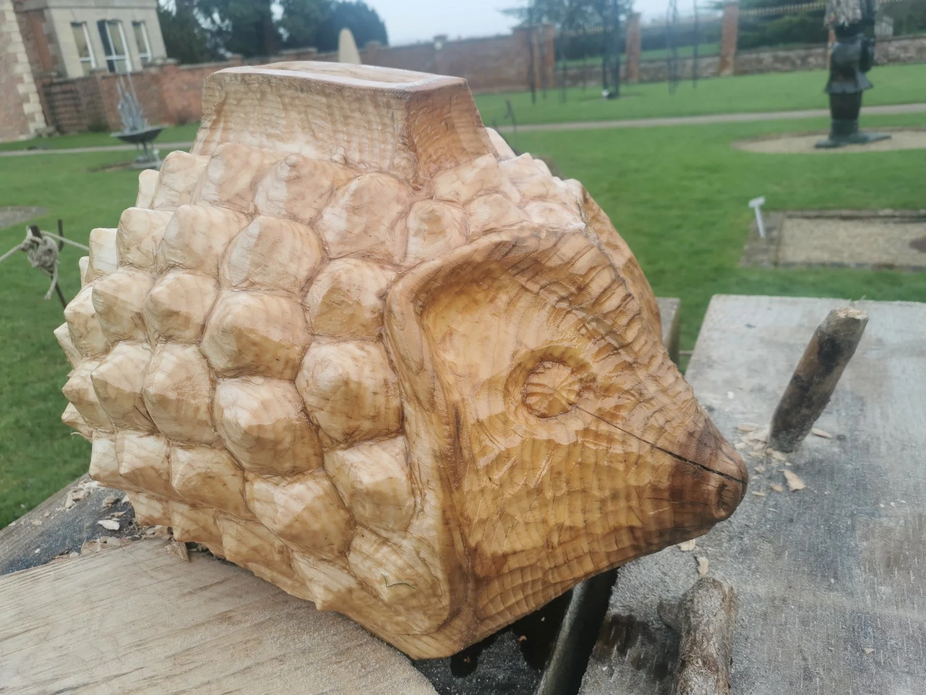 Woodcarving in the Courtyard - Natasha Houseago 