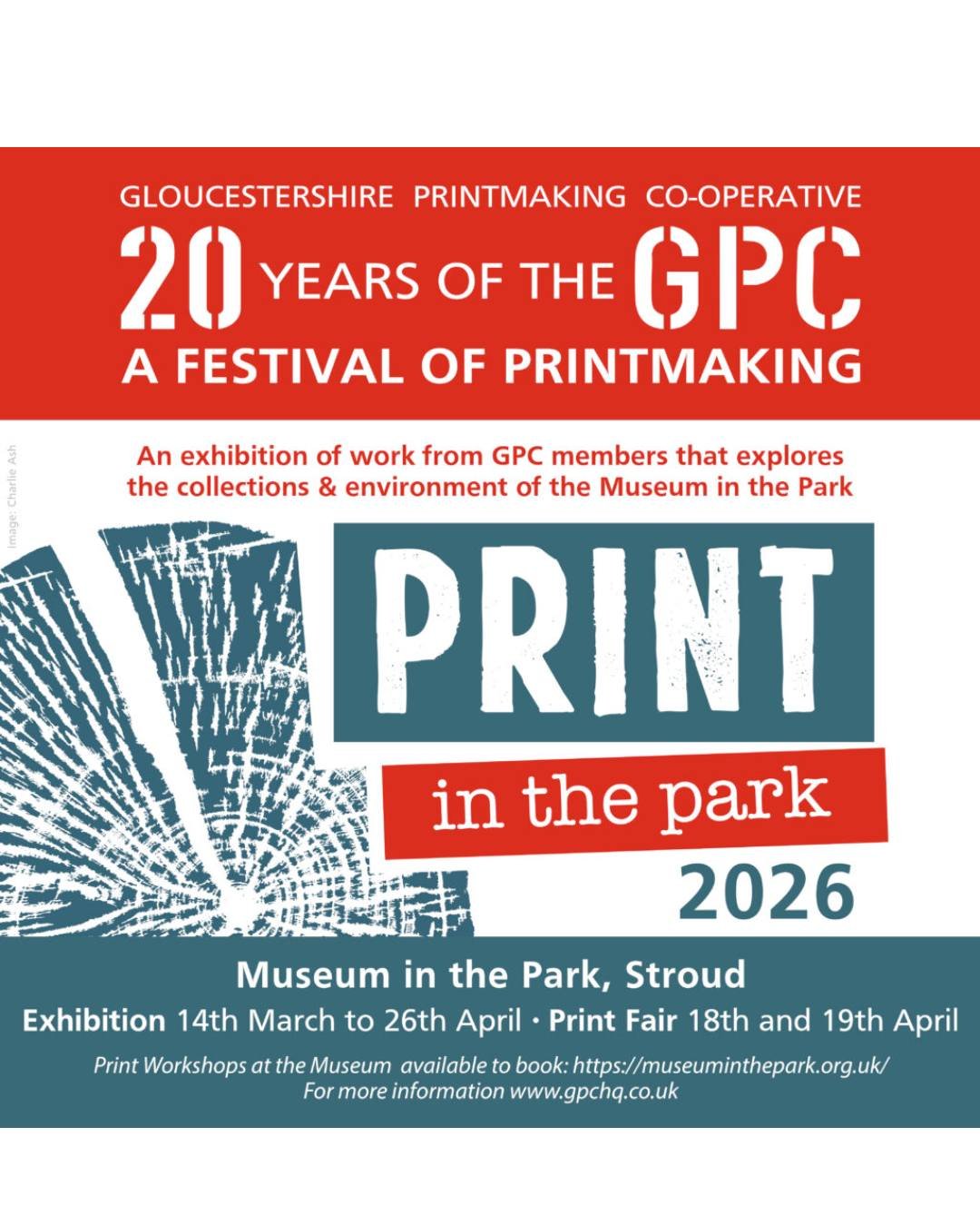 Print in the Park

Saturday 14th March - Sunday 26th April 2026
at the Museum in the Park

Print in the Park is an exhibition of GPC Members&rsquo; work that responds to the Museum collections and surroundings.

To celebrate 20 Years of the Glouceste