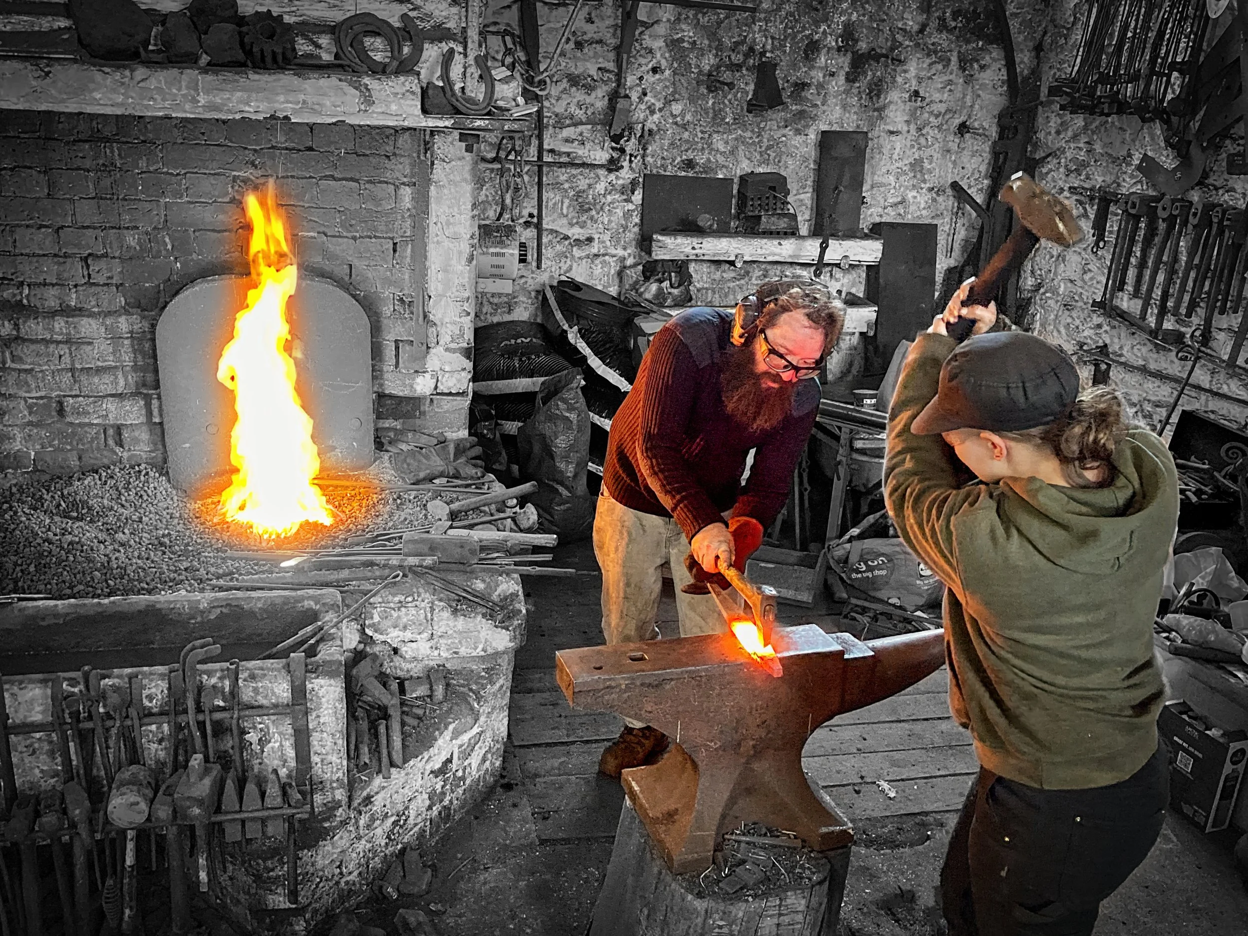 Prehistoric Makers Clare and Rowan blacksmith.jpg