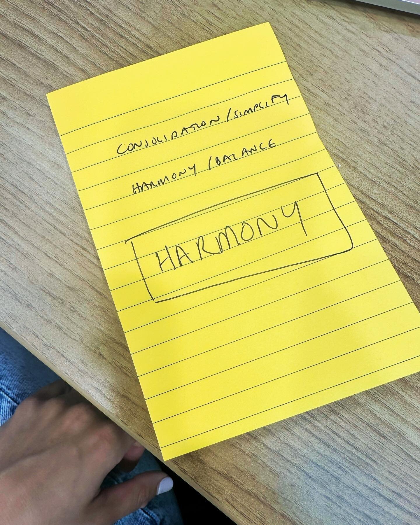 Pro&rsquo;s of being part of such a brilliant team at TLD: we choose a guiding word for the year ahead. And this year we narrowed it down to Harmony 😌

A guiding word of the year is something we use to anchor our intentions, goals and actions. 

It&