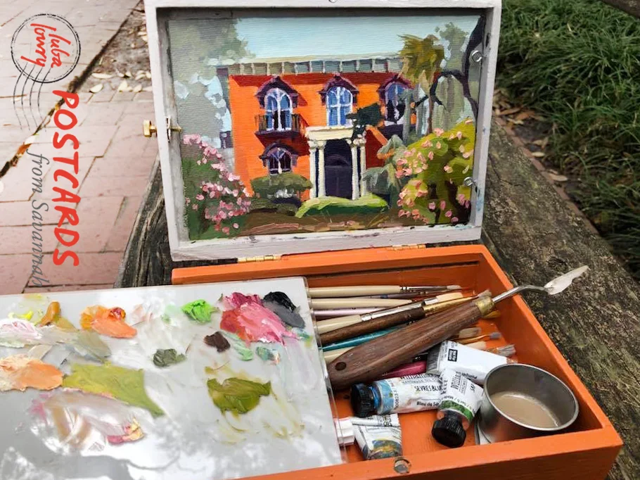 Luba’s William-Mercer House painting in progress.