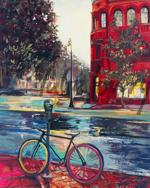 Night on Bull Street by Luba Lowry, 24”x36”, Oil on Canvas: Private Collection
