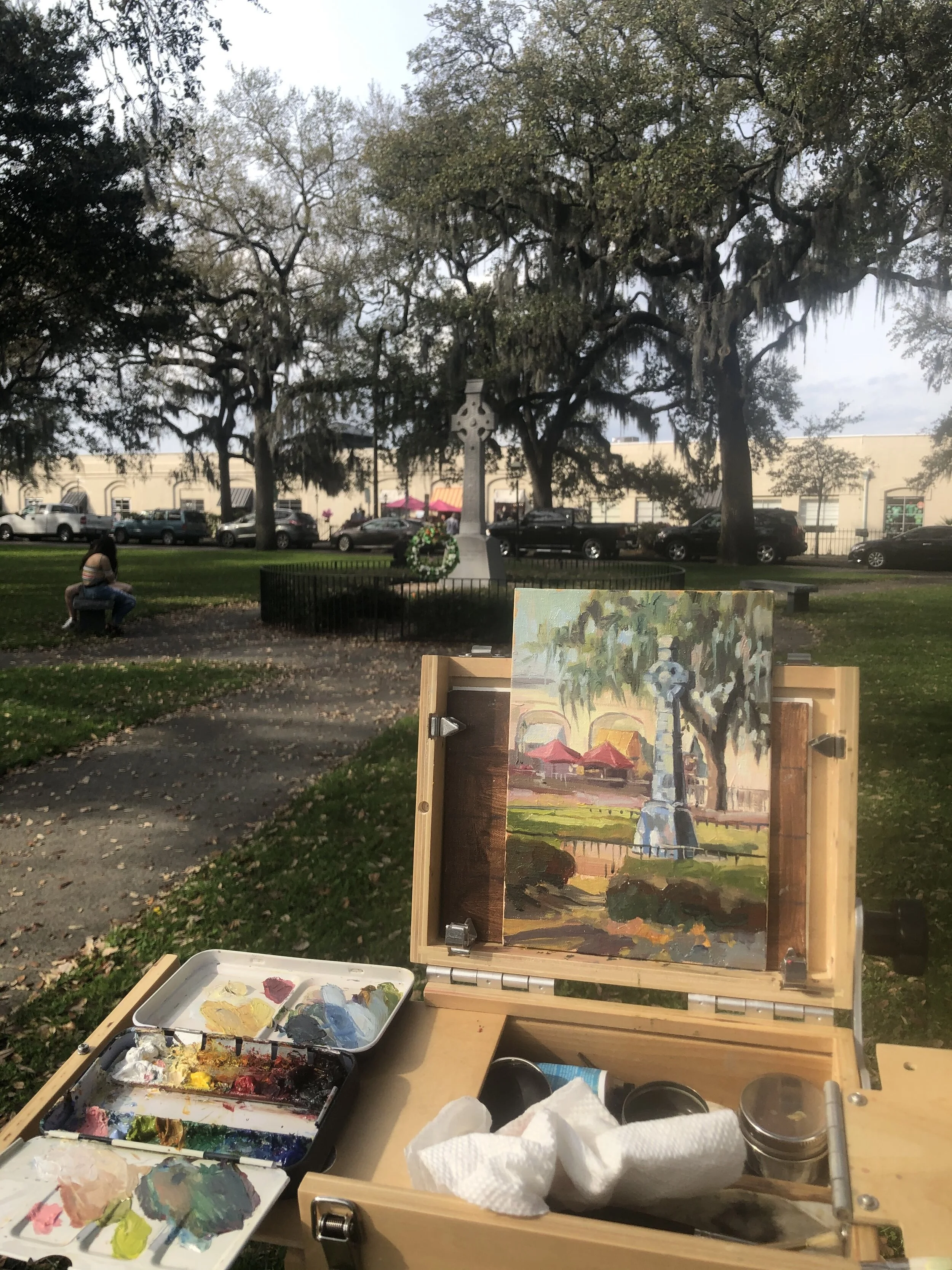 Luba’s painting in progress.