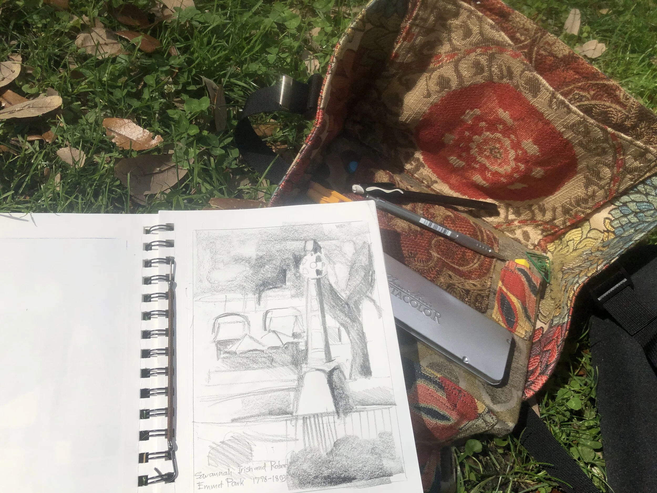 Luba’s sketch of the Celtic Cross at Emmet Park