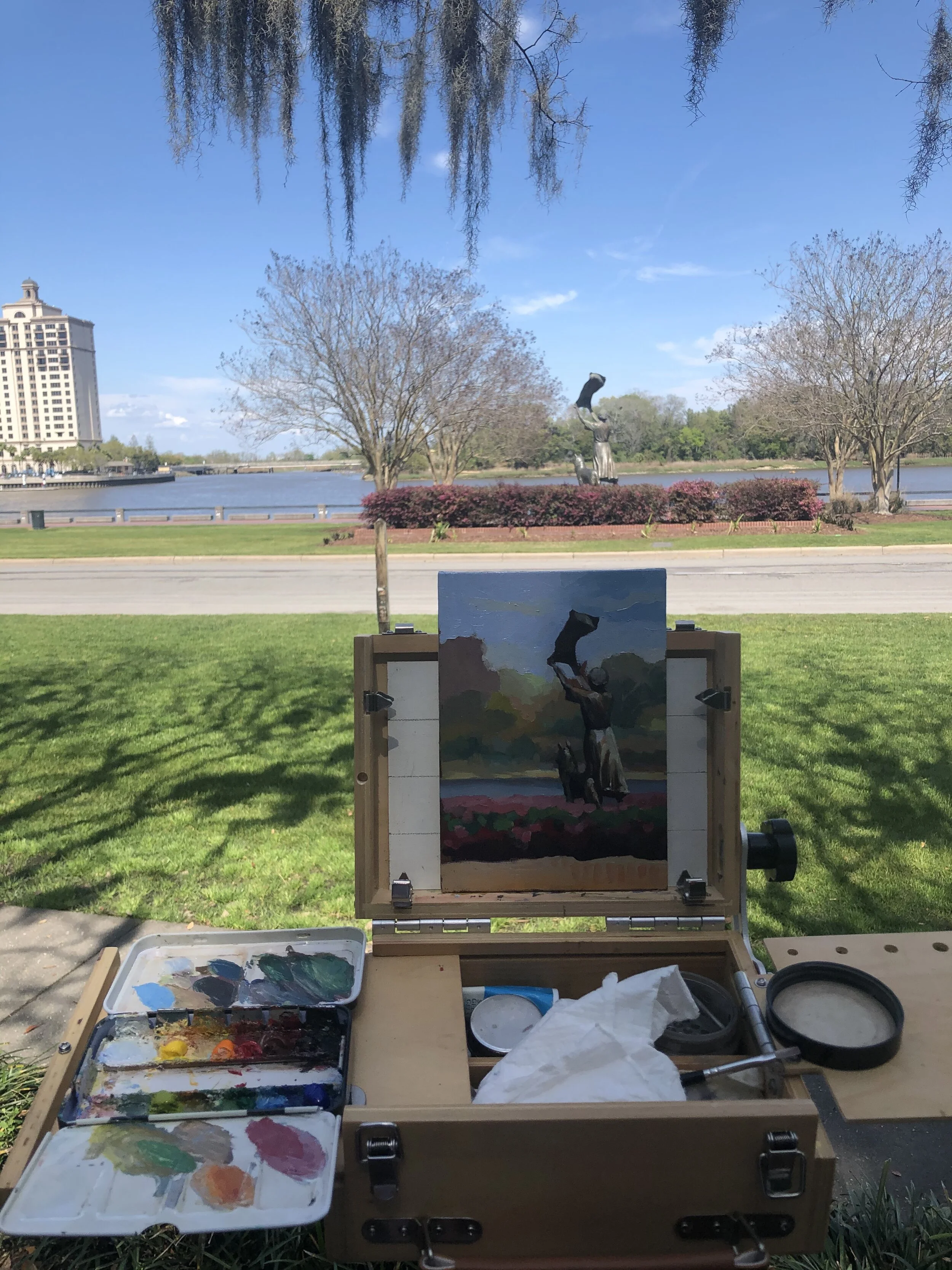 Luba’s painting in progress