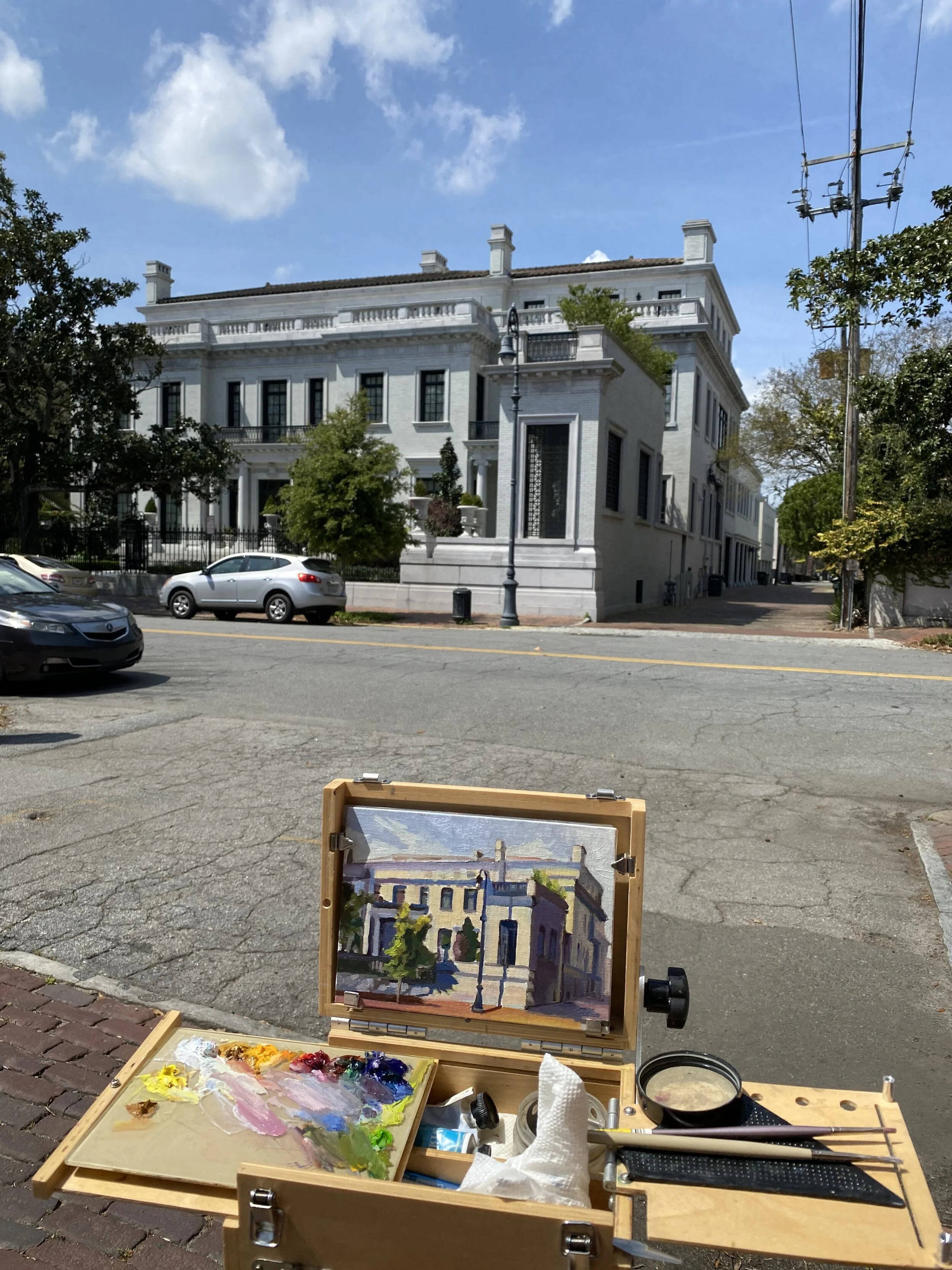 Luba Lowry's painting of The ArmstrongKessler house in Savannah, GA