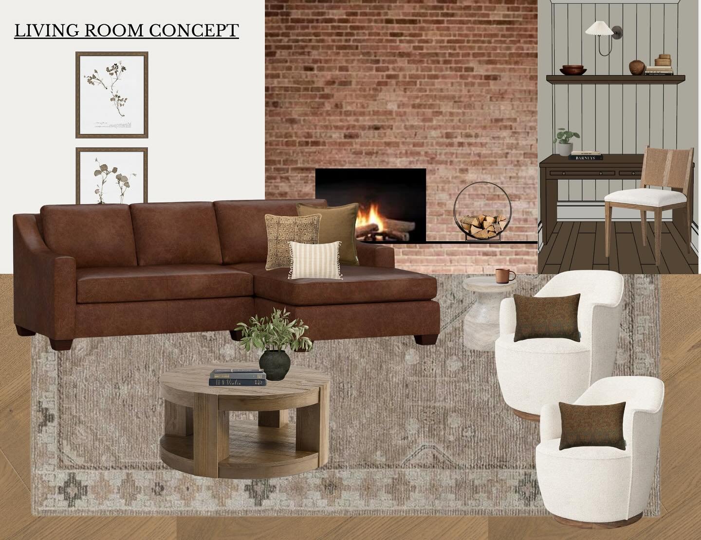 We have almost made it through this huge edesign with you that we have been sharing the last few weeks! Today we are sharing the second main floor living room of this home. This one was a VERY tricky layout! With an existing wood fireplace on one sid