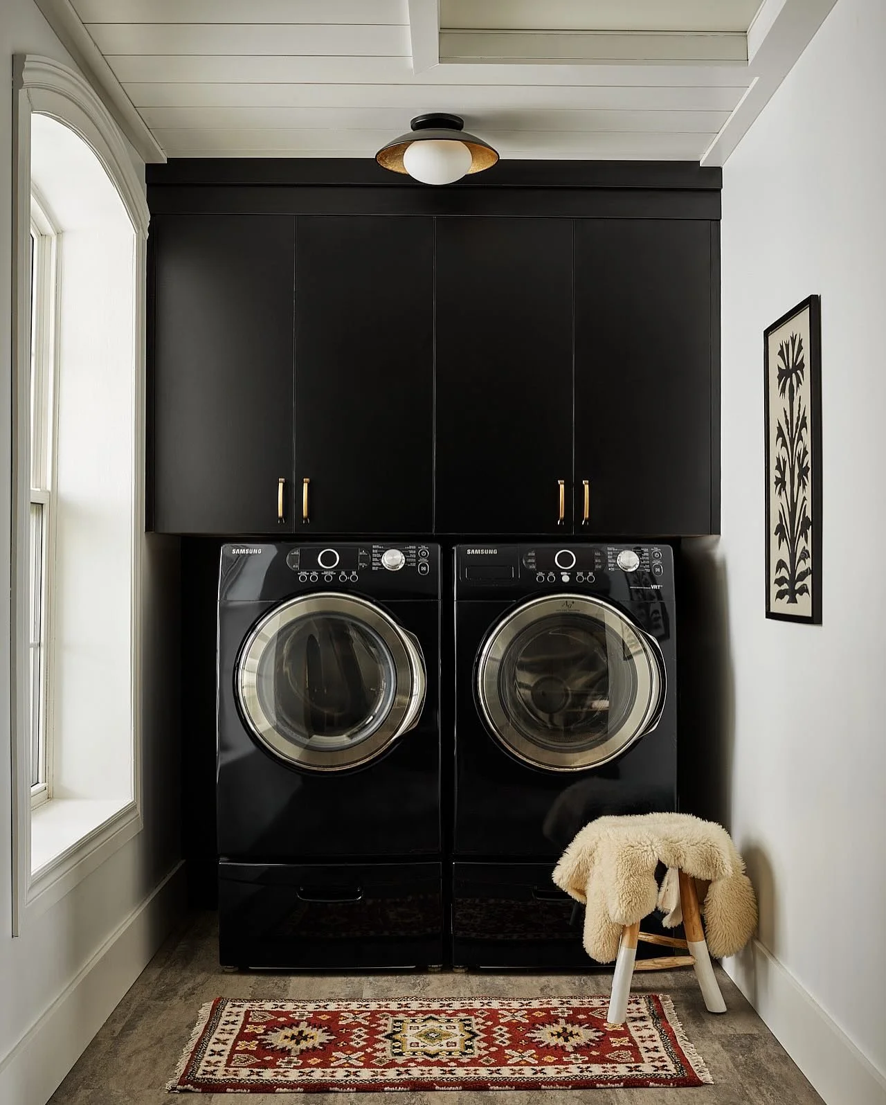 Proof that even the hardest-working spaces deserve a little upgrade. This never before seen corner at #ProjectAllTheBoys actually functioned pretty well for these clients - she was just tired! We changed up flooring &amp; added some ceiling shiplap. 