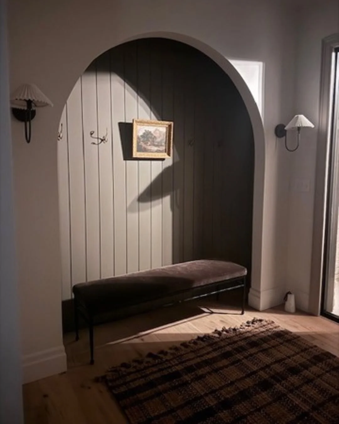 We love when a past edesign client reaches out to us to show us their completed project! And this client crushed this entryway design 😍

Instead of a closed closet (which wasn&rsquo;t needed) in this entry space we opted for an ached niche with a be