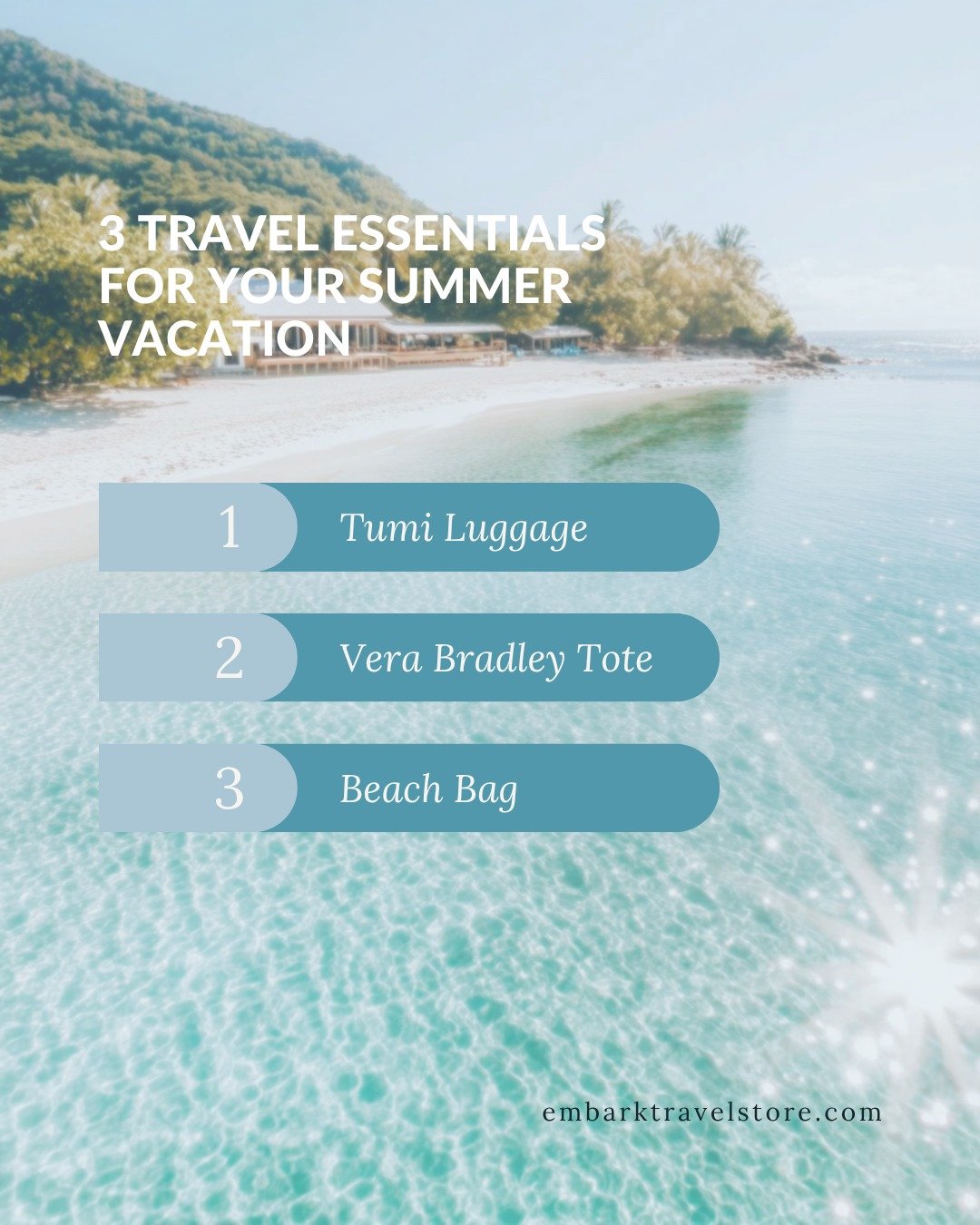 Do you have your summer travel essentials already? Here are our top 3 picks: Tumi luggage, Vera Bradley Straw tote in spring mint, and a waterproof beach bag. 

Shop for all these and more on our website! New Arrivals link in bio.

#travel #summertra