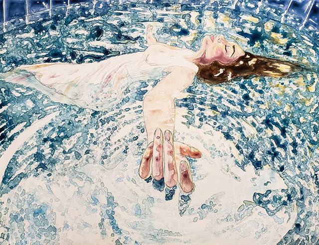I've been fixated on water lately, and Summer is often on my mind as well, living in Florida it feels like swimming weather most of the year. I feel such a sense of serenity when I float in a pool, like I can block out the world and just be one with 
