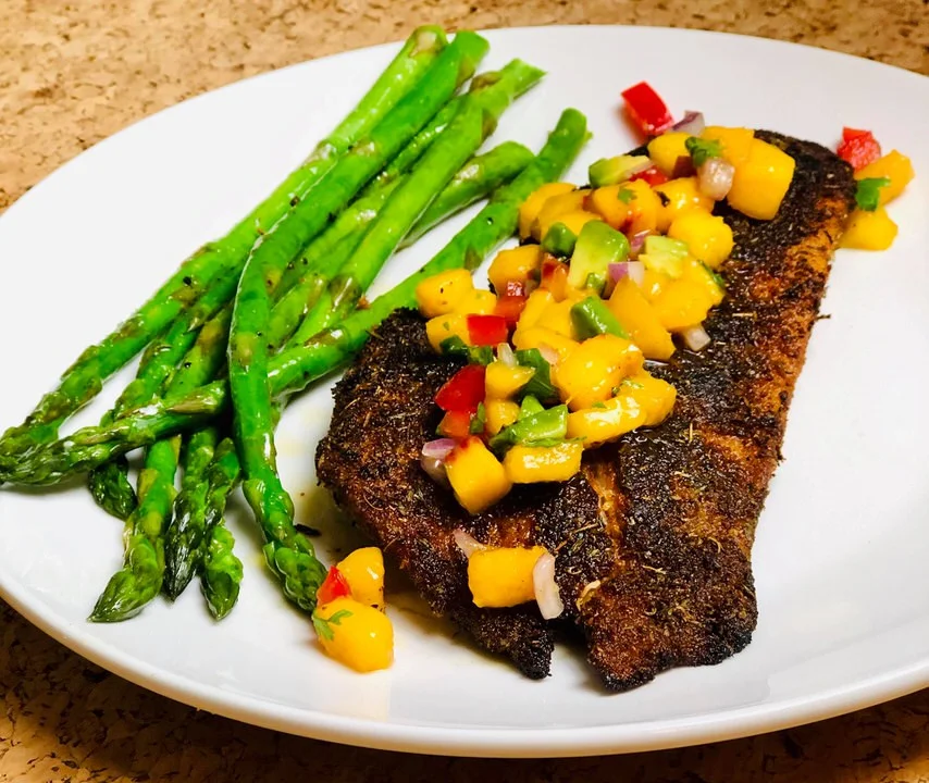 Blackened Red Snapper with Peach Salsa — Laurel Ann Nutrition