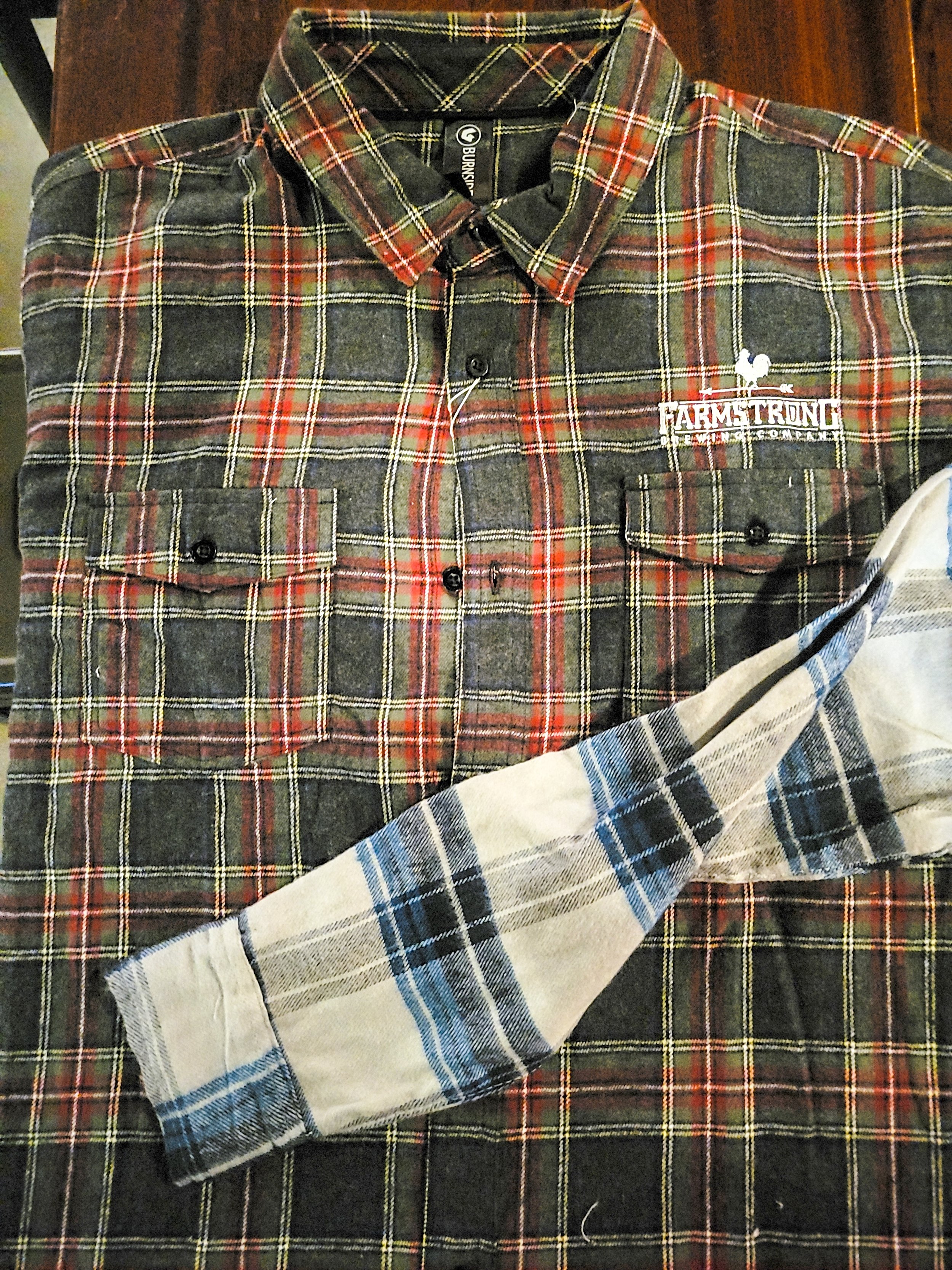 Farmstrong Red/Grey Flannel - $60