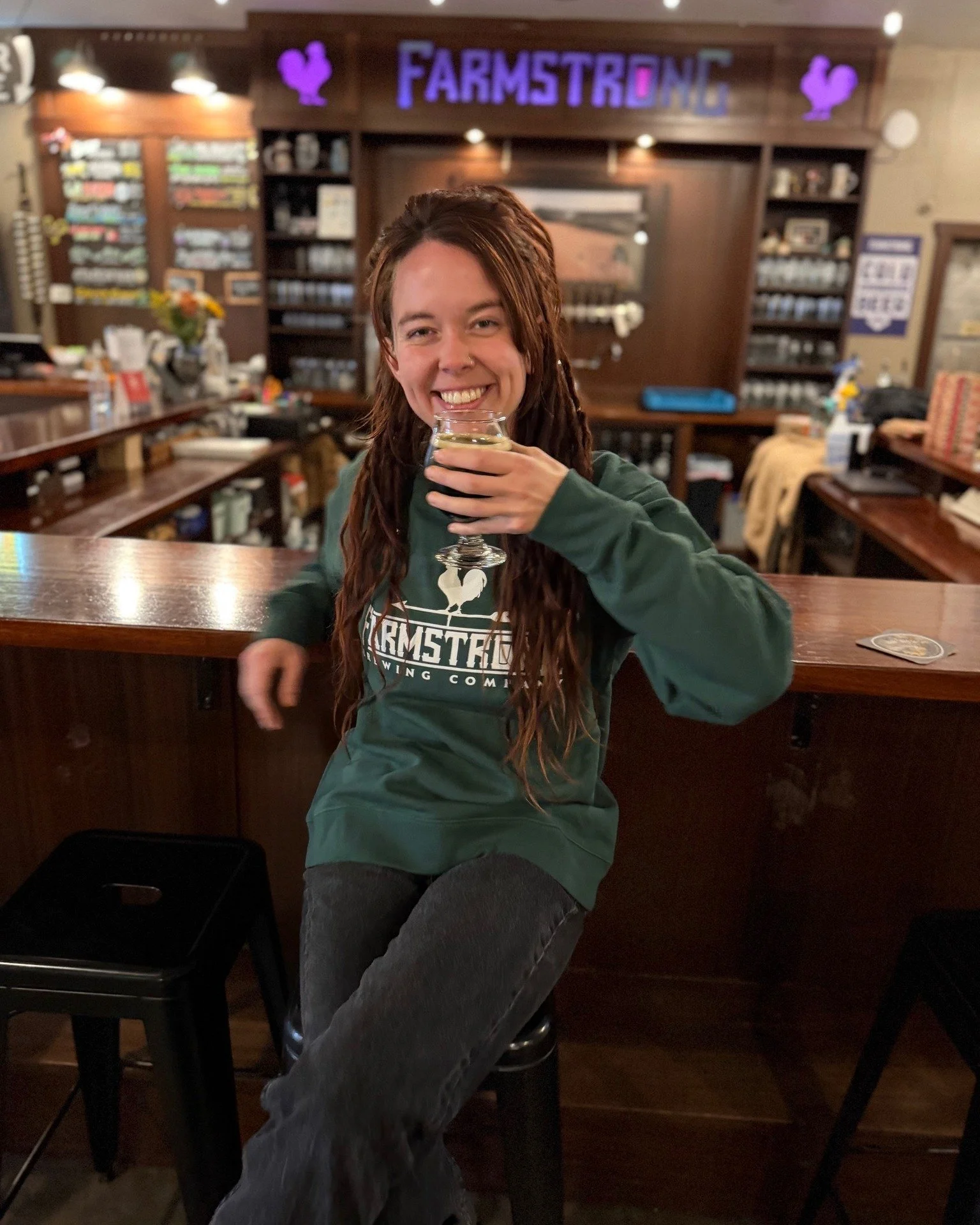 @savannawoodsmusic  approves of our new crewnecks! Come get yours while you can! The coziest option for the holiday season!