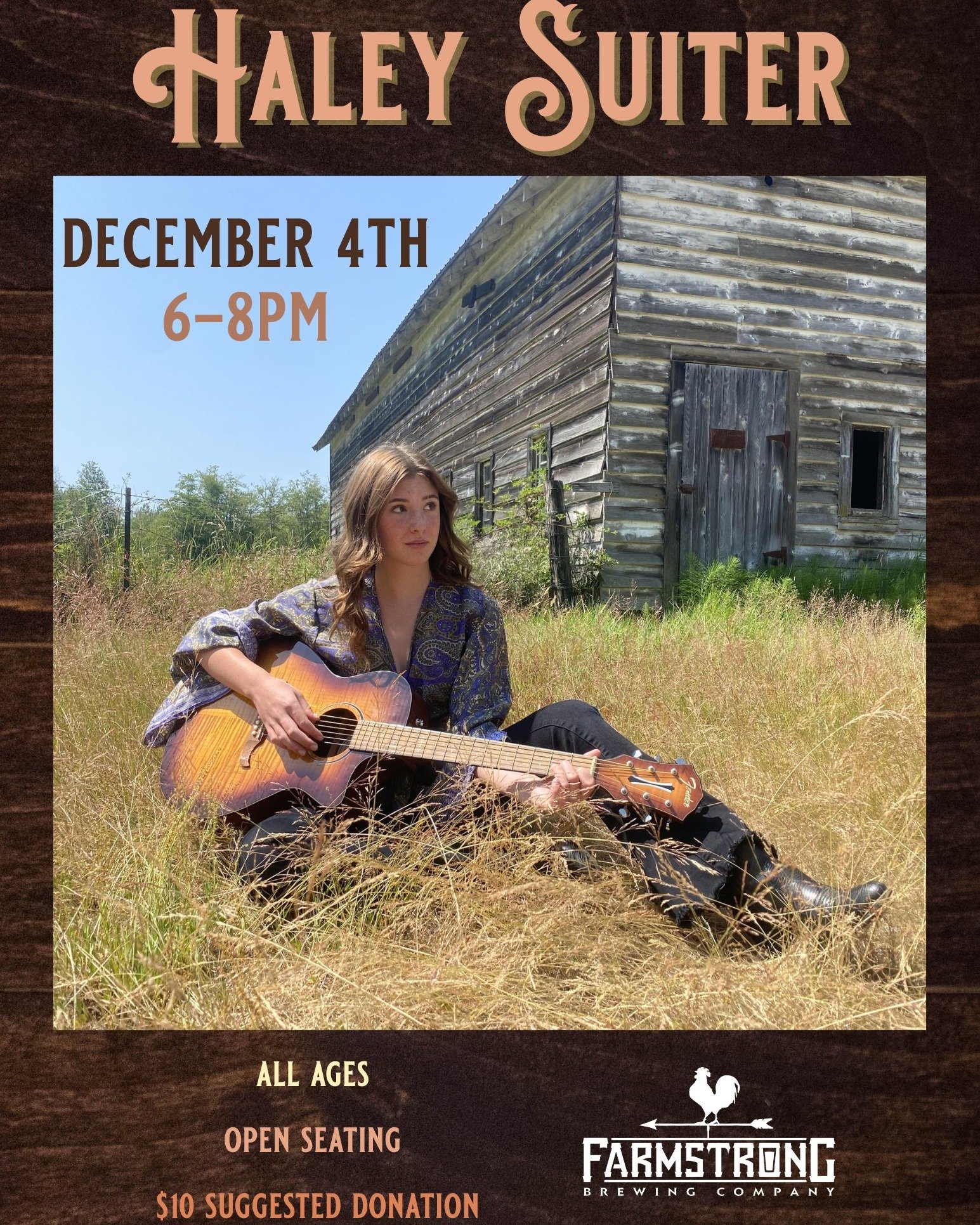 Join us in our cozy taproom for the return of Haley Suiter! Haley Suiter a singer/songwriter from Sedro Wooley. She's an old soul with an insatiable love for the timeless melodies of classic rock. Come listen to her cover classics or hear some of her