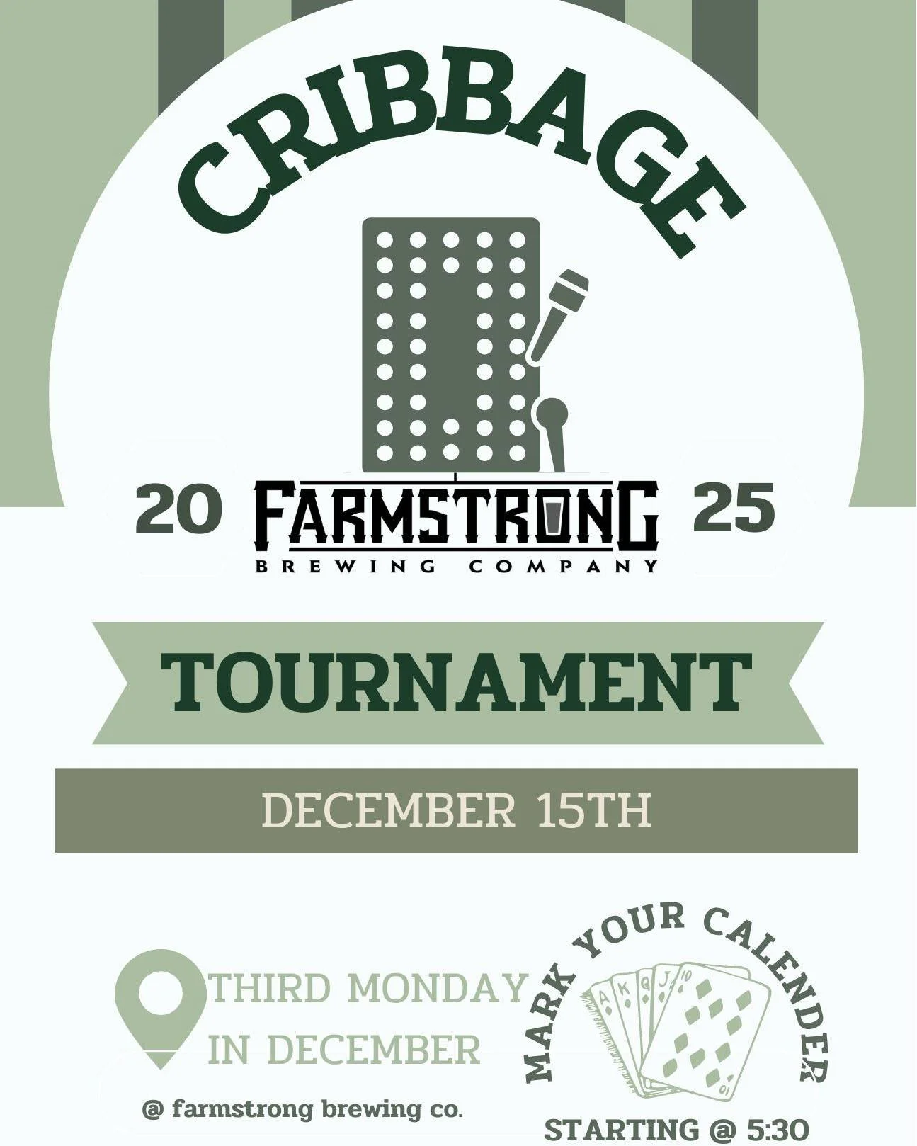 Attention!! The cribbage tournament is NOT tonight! The cribbage tournament will be next week, December 15th instead! Get here early to reserve your spot and bring $5! See you there!

#cribbage #localcribbage #localbrewery