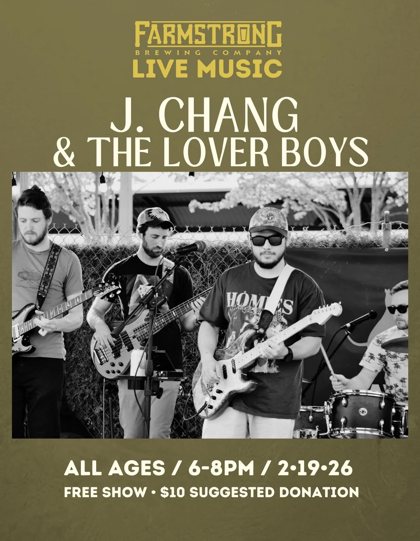 Join us in our taproom TONIGHT, February 19th, for live music from J. Chang &amp; the Lover Boys! 

Led by Jason Chang who grew up performing with a reggae-rock band in Northern California before moving to Bellingham in 2019, J. Chang &amp; the Lover
