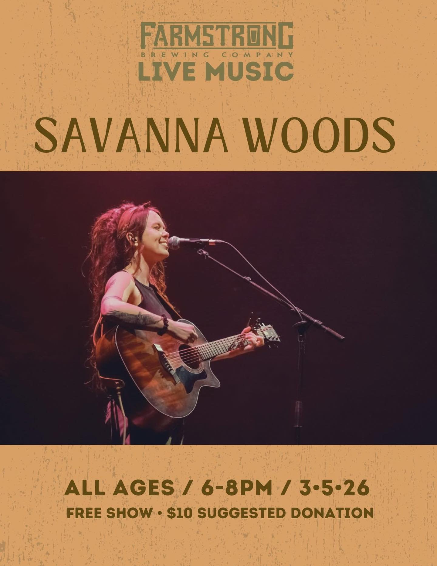 Join us in the taproom TONIGHT, March 5th, for the return of Savanna Woods! 🎶✨

Get ready for a remarkable performance as she reveals deep emotions through originals and a classic mix of covers. Music starts at 6pm - make sure to get here early to g