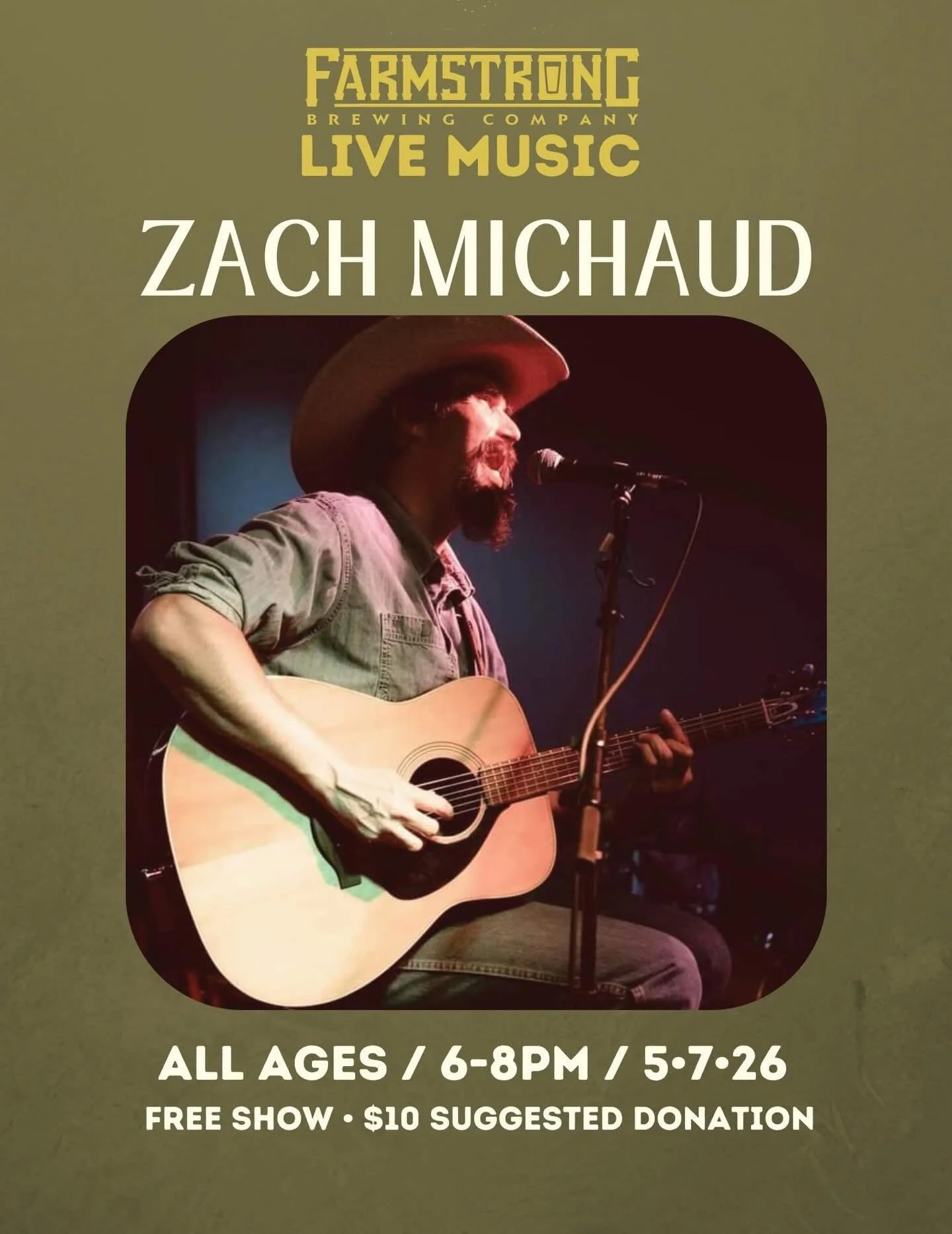 Join us TONIGHT, the 7th, for a special night of music from Zach Michaud! 🎶

Zach Michaud is a Singer/Songwriter&rsquo;s singer/songwriter. An Entertainer to the entertainers. Based out of the foothills of the Cascades, he blends various styles of m