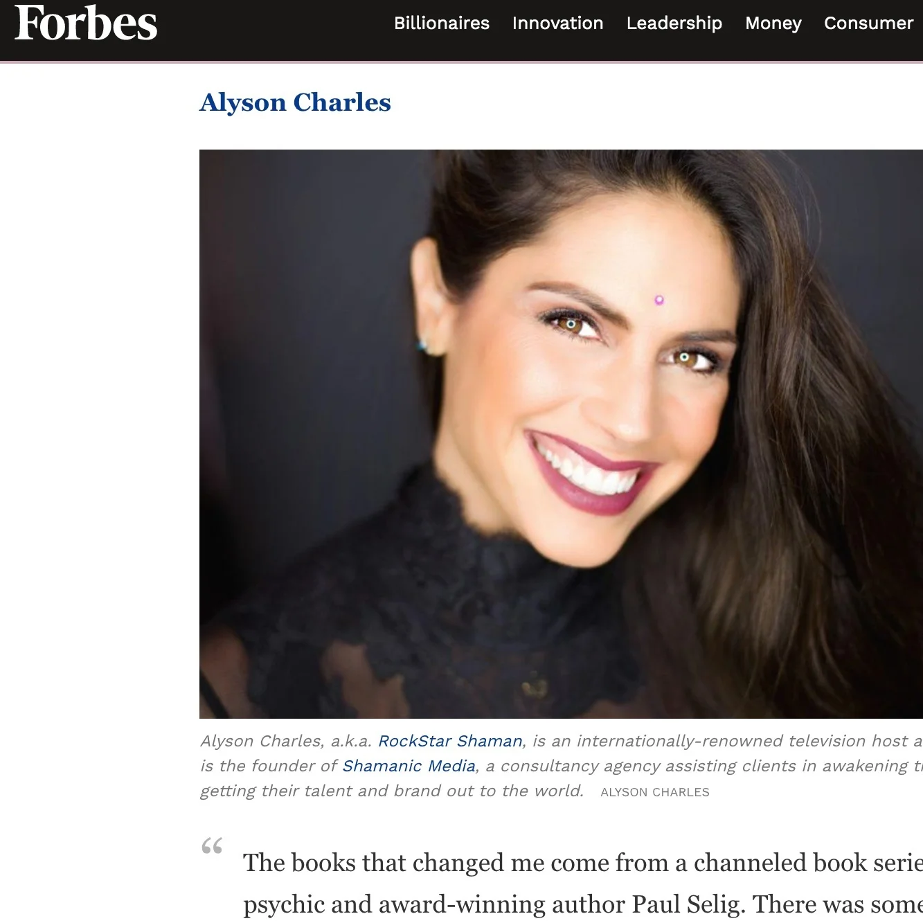 Forbes Feature: the life-changing books Alyson most recommends