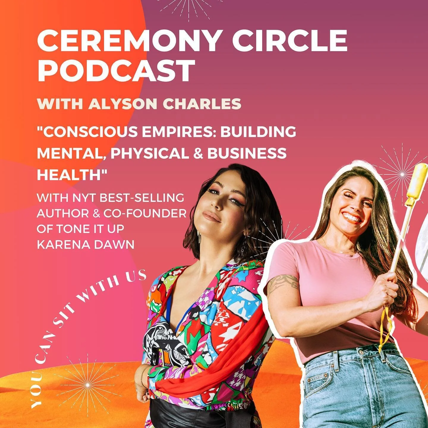 It&rsquo;s here! 

#CeremonyCirclePodcast with NYT best-selling author &amp; @toneitup cofounder @Karena Dawn 🙌🏽 (link in bio to sit with us)⁣
⁣
Karena is a warrior&hellip; In the public realm, she&rsquo;s a globally renowned (rebel) fitness supers