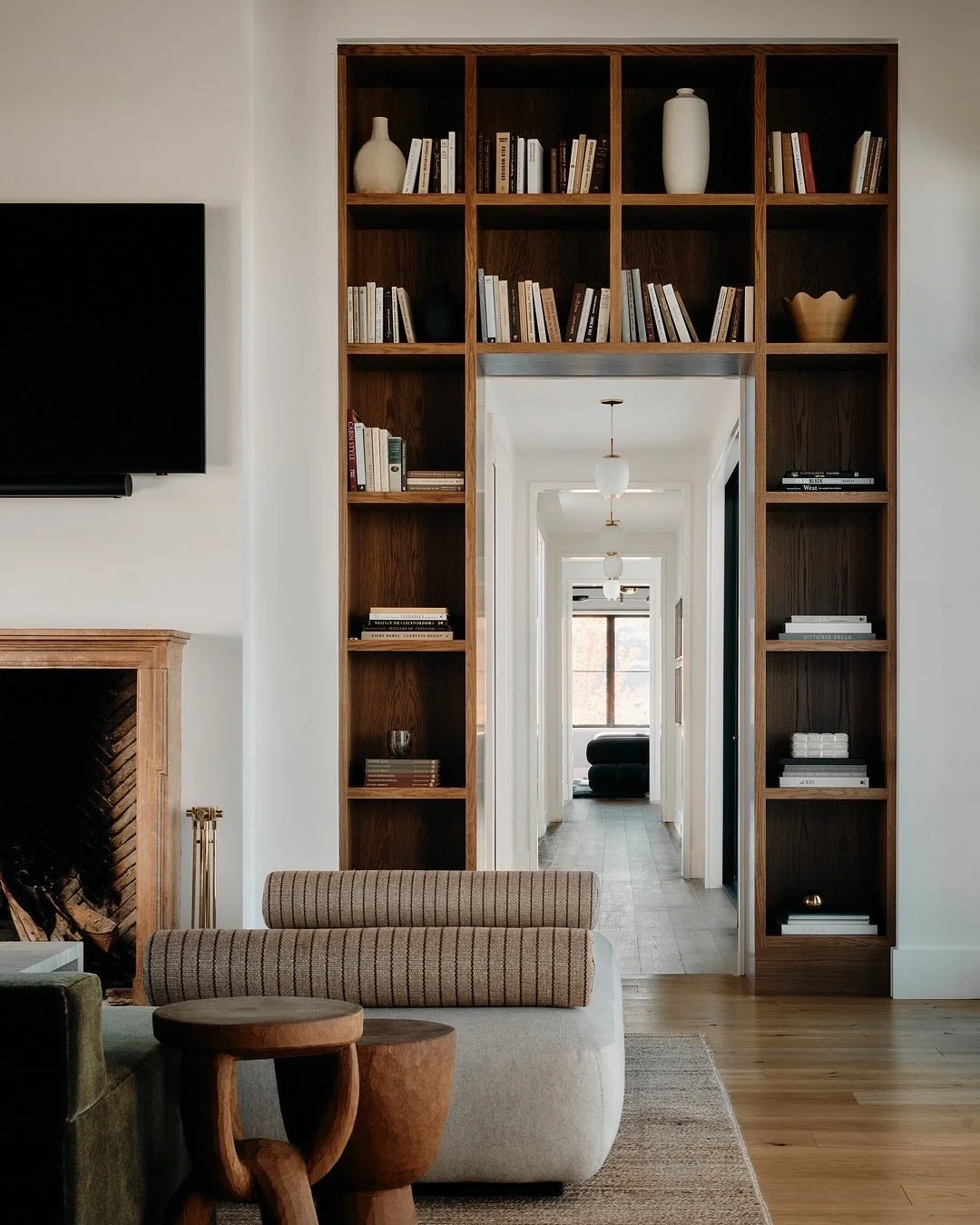 Walnut for the win... the bookcases make the space. #inspo via @sashaadlerdesign
Architecture @northworks_architects 
Photo @nilstimmvisuals 
Styling @darwin.fitz