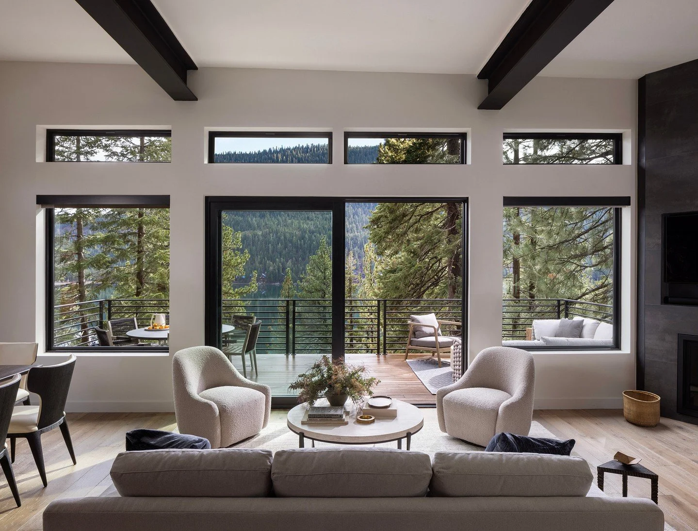 Our #Lakeview Project. Designed as a year-round retreat, this home was created to feel warm, welcoming, and deeply connected to its surroundings. A restrained palette allows the tree-covered mountains and lake views to take center stage, letting natu