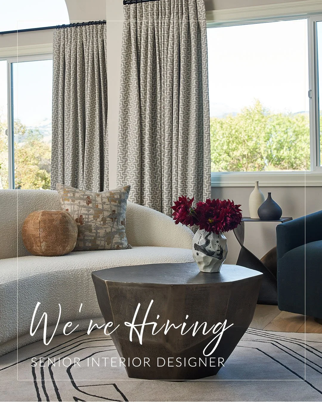 WE'RE HIRING! We&rsquo;re seeking a Senior Interior Designer to lead high-quality design projects alongside senior leadership, supporting firm-wide initiatives, and helping to manage and nurture our clients. The ideal candidate will be able to balanc