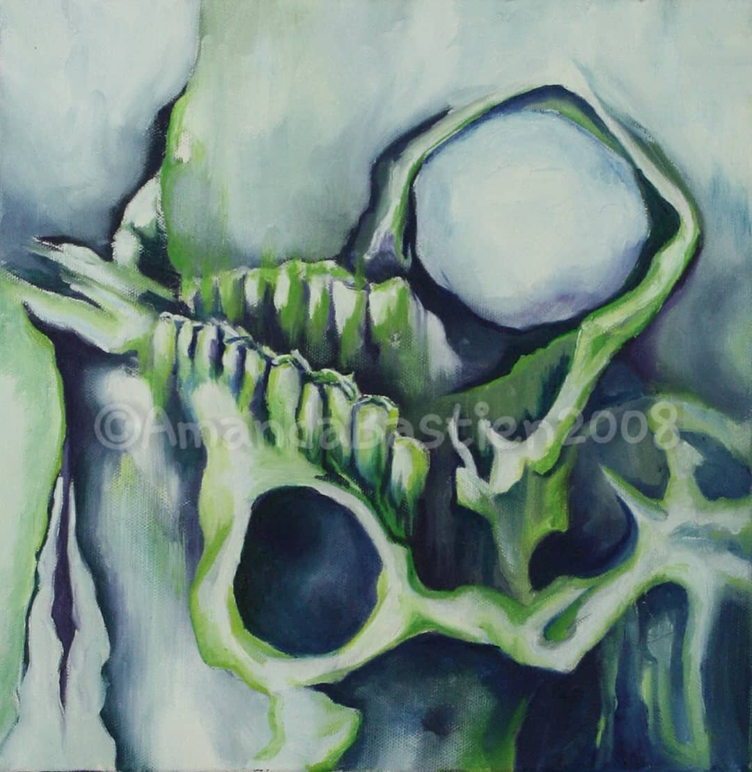 #tbt &quot;Blair Bones&quot; oil on canvas, 2008. This was the first painting I did with the llama skull that @startafarm gave me. It was also the first time I used water soluble oil paints. It's one of my favorite skulls and one of my favorite paint