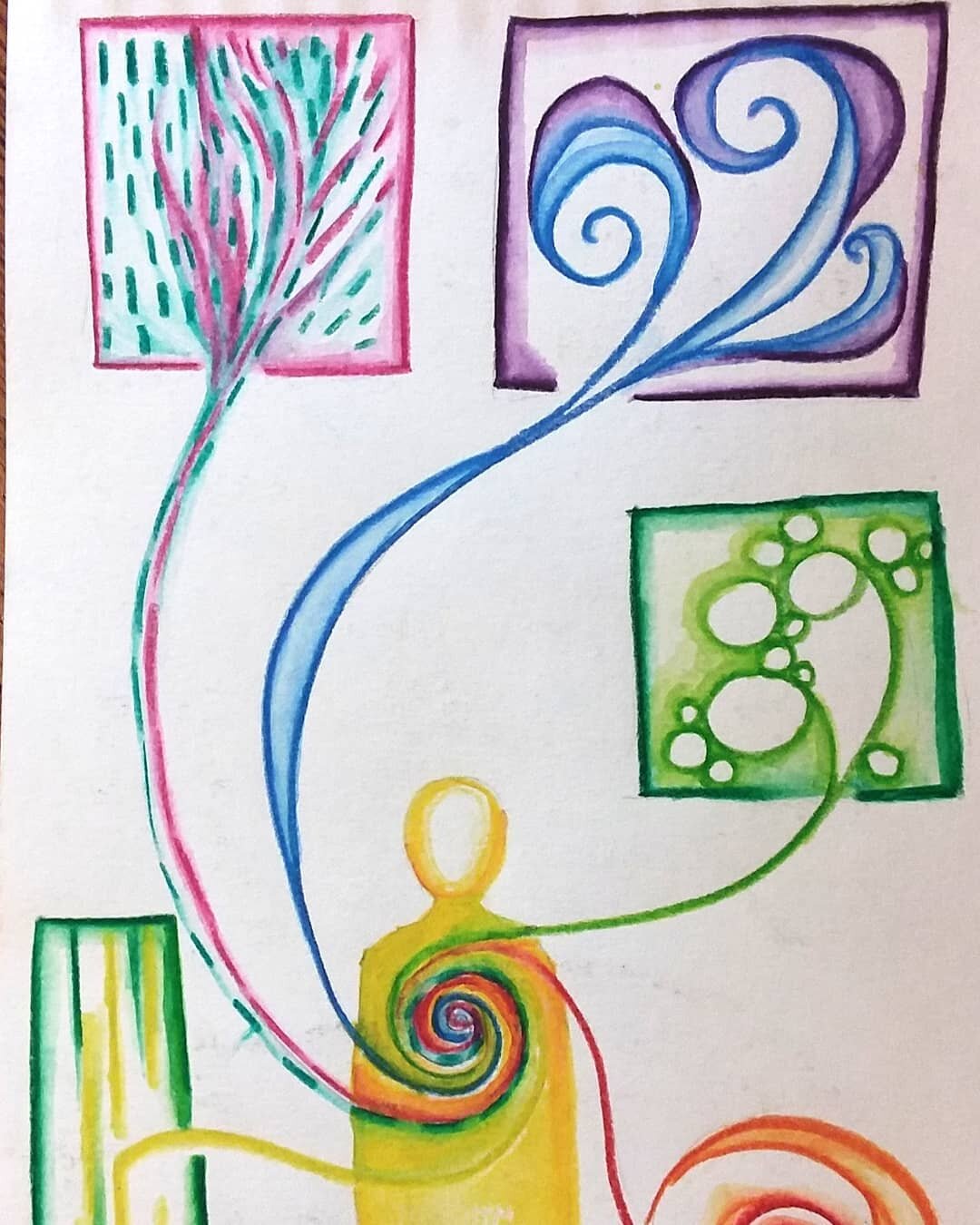 This is what art usually does  to me.  It fills me with color and warmth. I can go to a museum or gallery and feel things, good things. My mirror neurons alight with every busy brushstroke. #arttherapy #commit2cre8