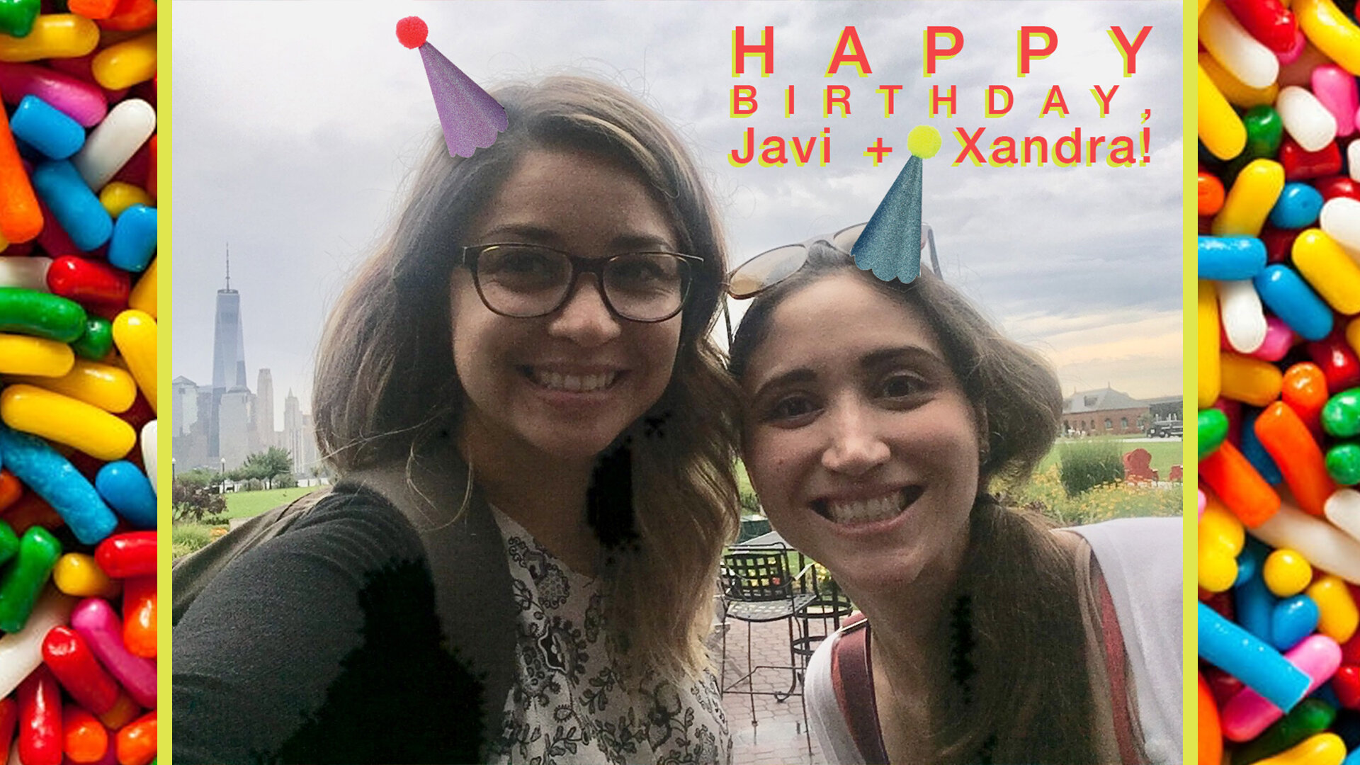 Javi and Xandra's zoom birthday background