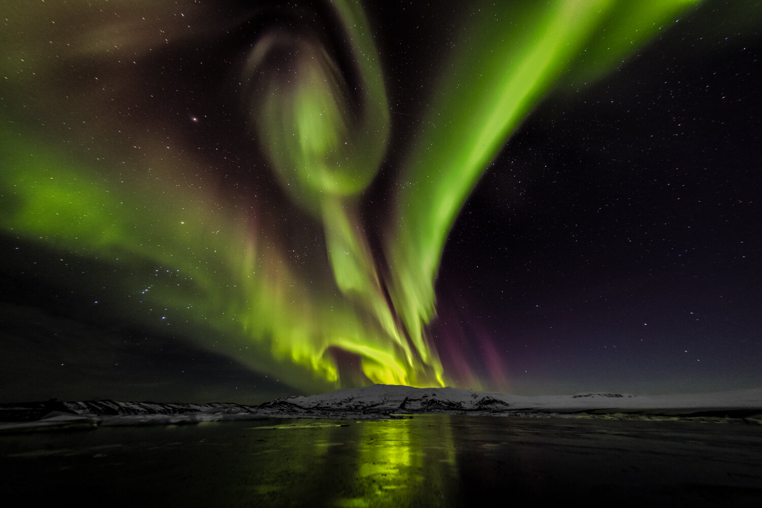 Aurora at Jokalsarlon Lagoon 2 2014 