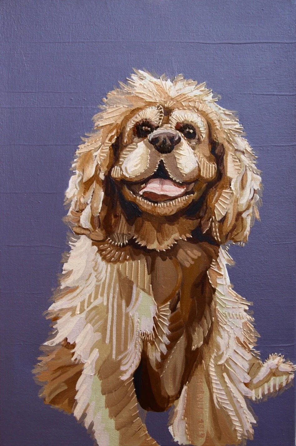 shelby. acrylic and embroidery on canvas. 18” x 12”. 2019.