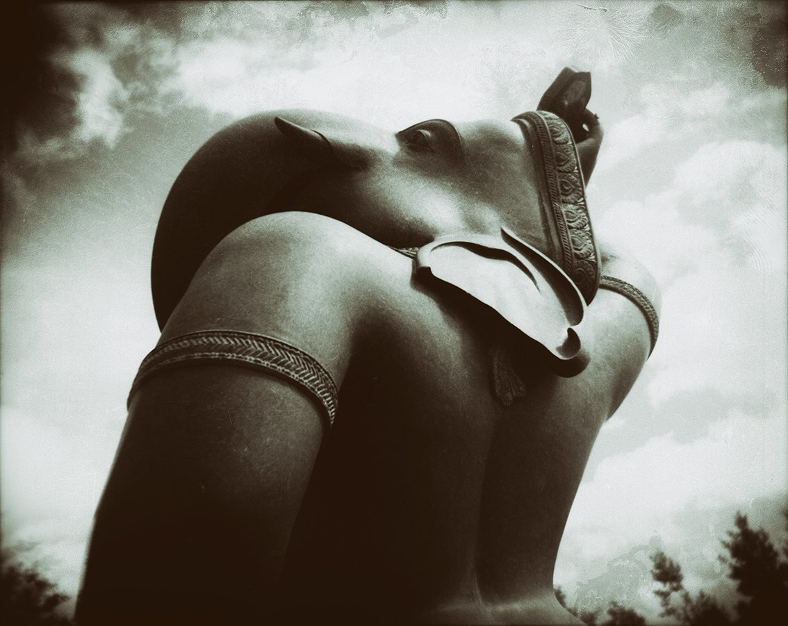 Ganesh pulling shapes in the mountains
