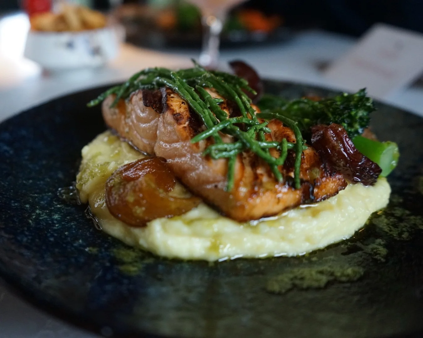 Salmon marinated in dill