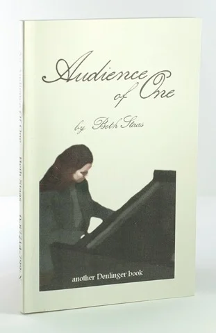Audience of One book cover, with young woman playing at a grand piano.