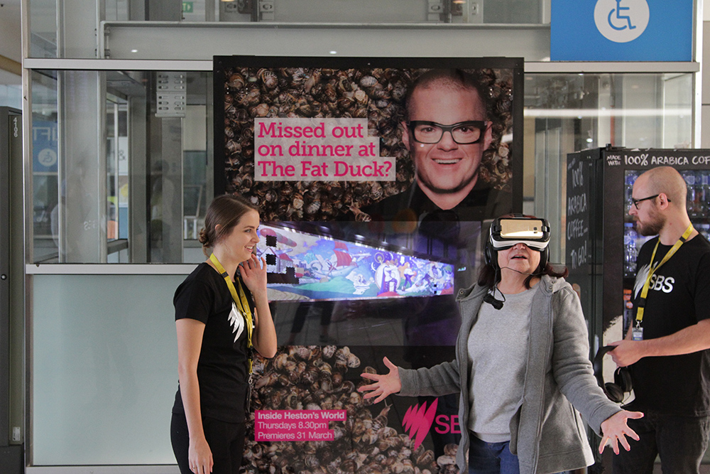 To generate more buzz on certain days, I co-ordinated an activation where staff handed out Samsung Gear VRs displaying the same content.