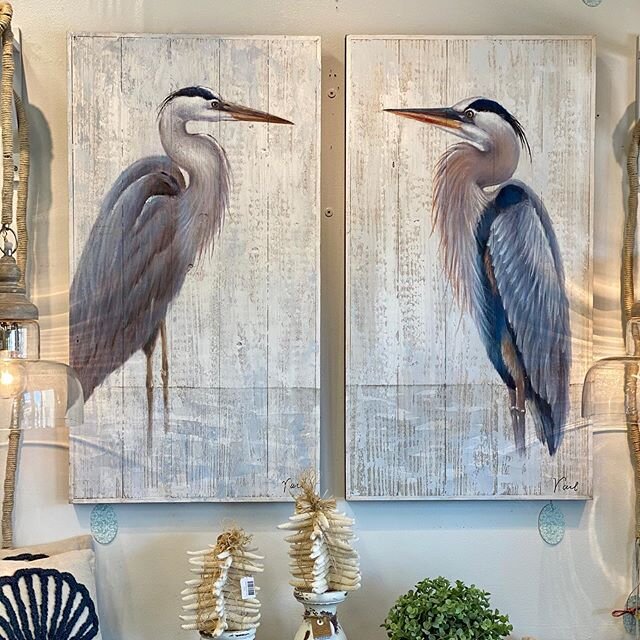 Several of you have requested that we reorder these amazing herons on wood. 
THEY ARE HERE @refreshedgb 
#refreshedgb #heron #art #coastalliving