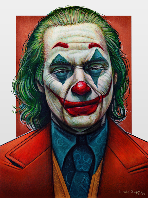 Colored Pencil Drawing of Joaquin Phoenix as the Joker