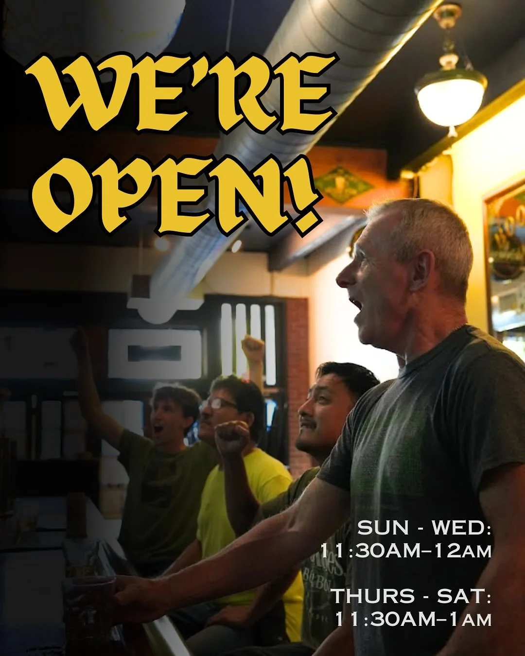 We&rsquo;re back!! Come check out our new and improved space, open every day starting at 11:30 am 🍻