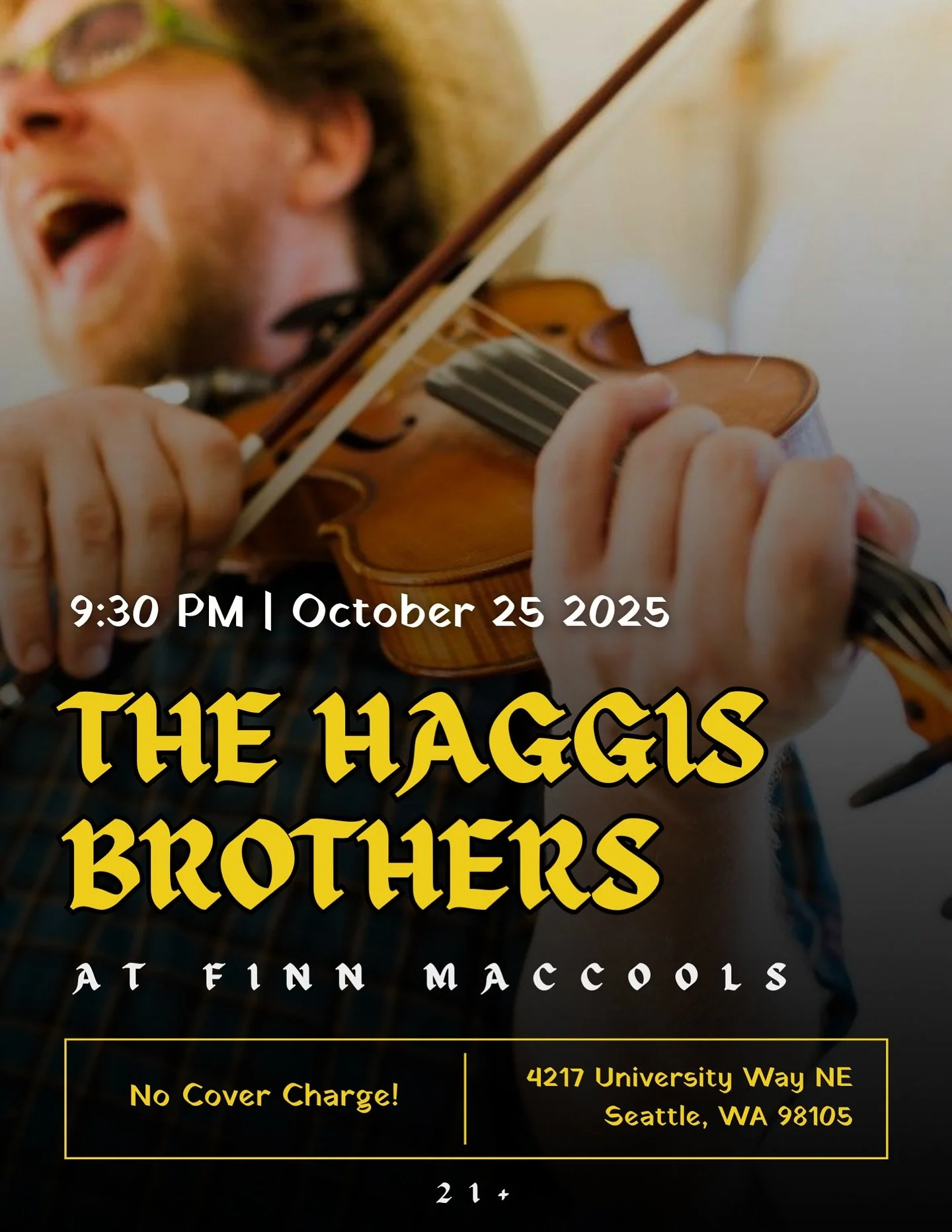 The Haggis Brothers are back this Saturday! Come enjoy the show and a pint or two🍻 
No cover charge!