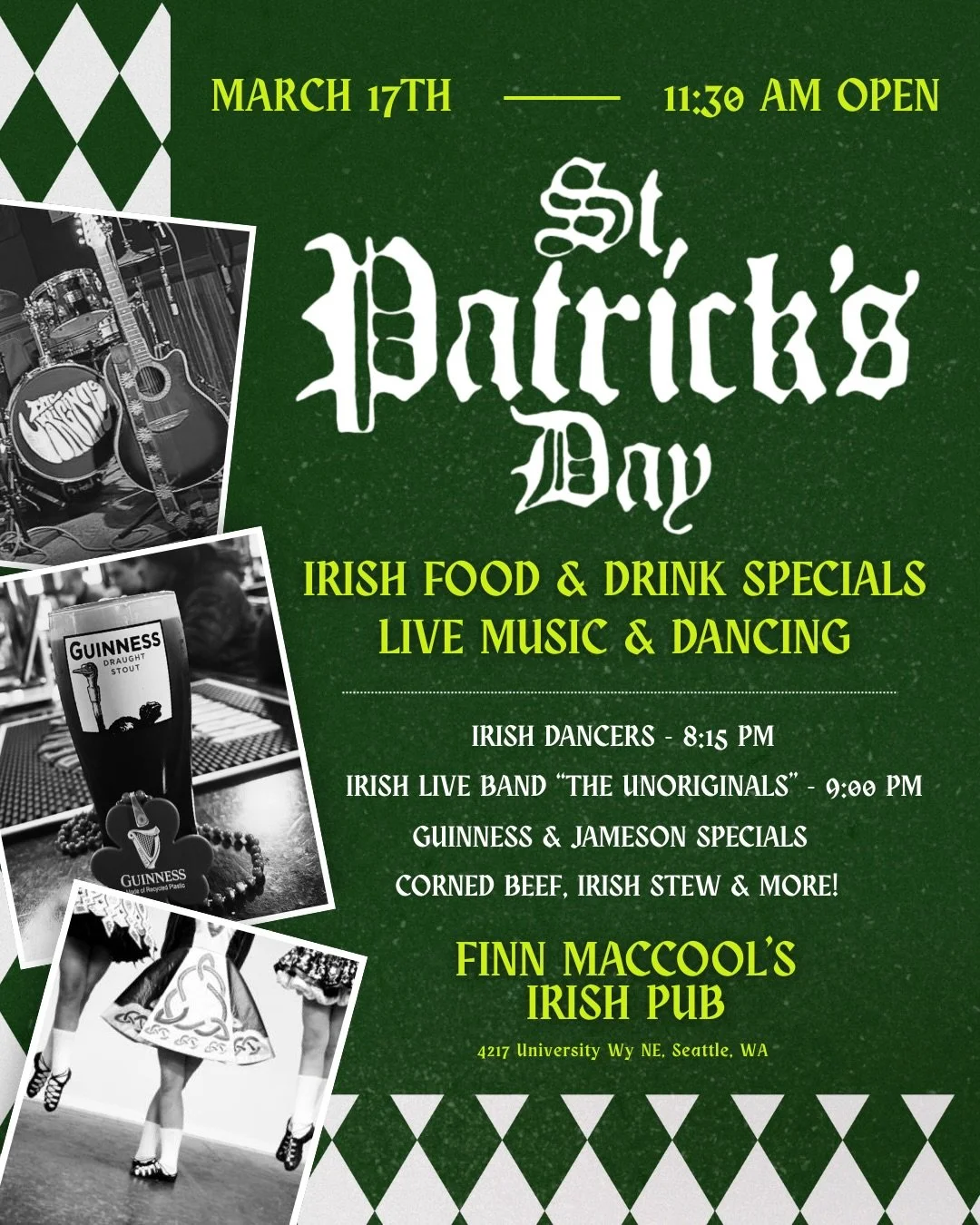HAPPY ST. PATRICK&rsquo;S DAY 🍻☘️ Join us for live music &amp; dancing and enjoy Jameson drink specials and a menu filled with Irish classics 🇮🇪 DON&rsquo;T MISS OUT