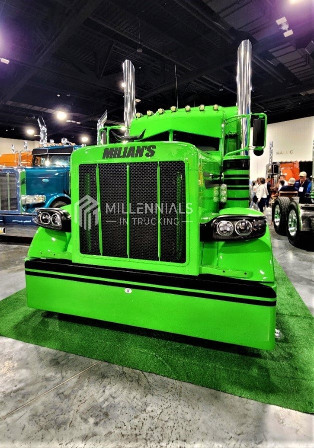 Green Peterbuilt  Florida Trucking Show Millennials in Trucking Blog Credit 02.04.2023.jpg