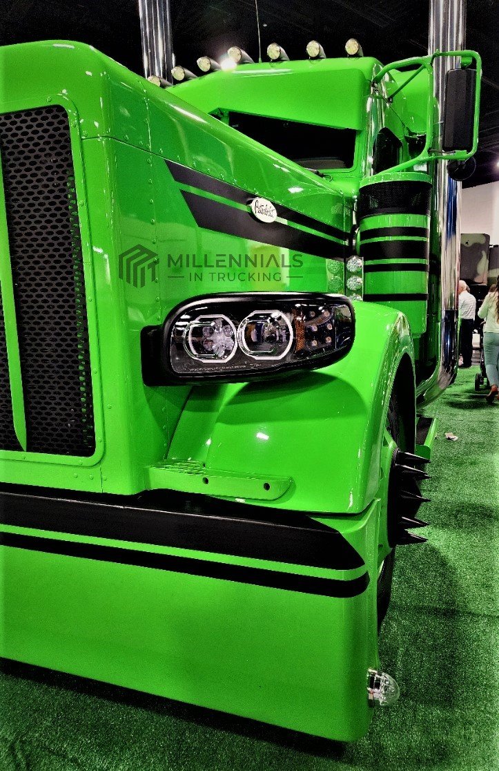 Green Peterbuiilt Close Up Florida Trucking Show Millennials in Trucking Blog Credit 02.04.2023.jpg