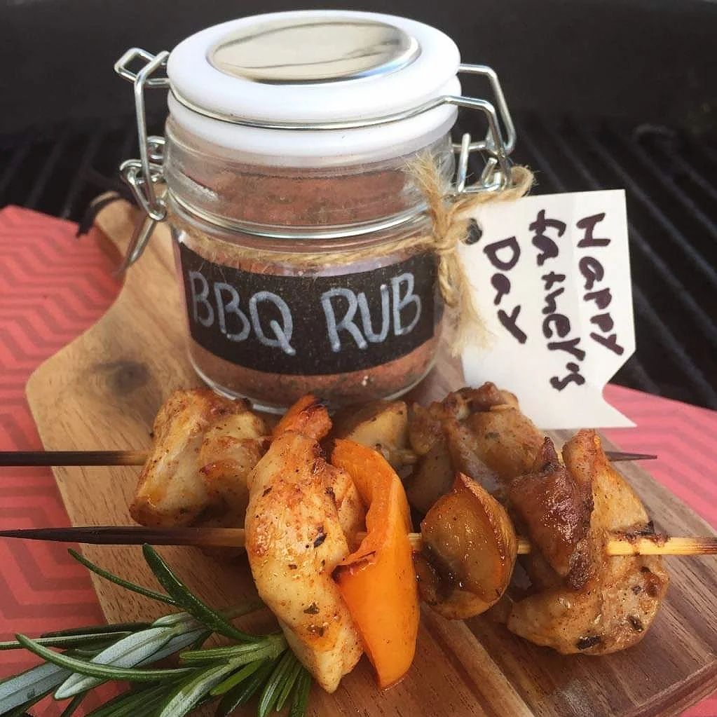 Chicken &amp; Vegetable Skewers seasoned with our BBQ Rub